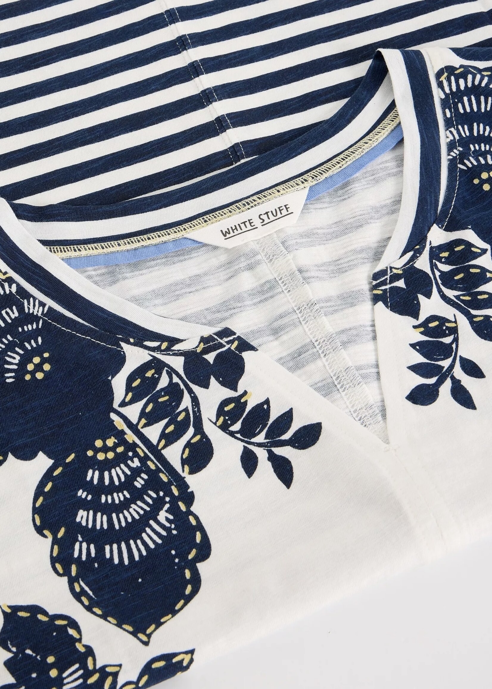 White Stuff Femme White Stuff - Nelly Notch Neck Tee