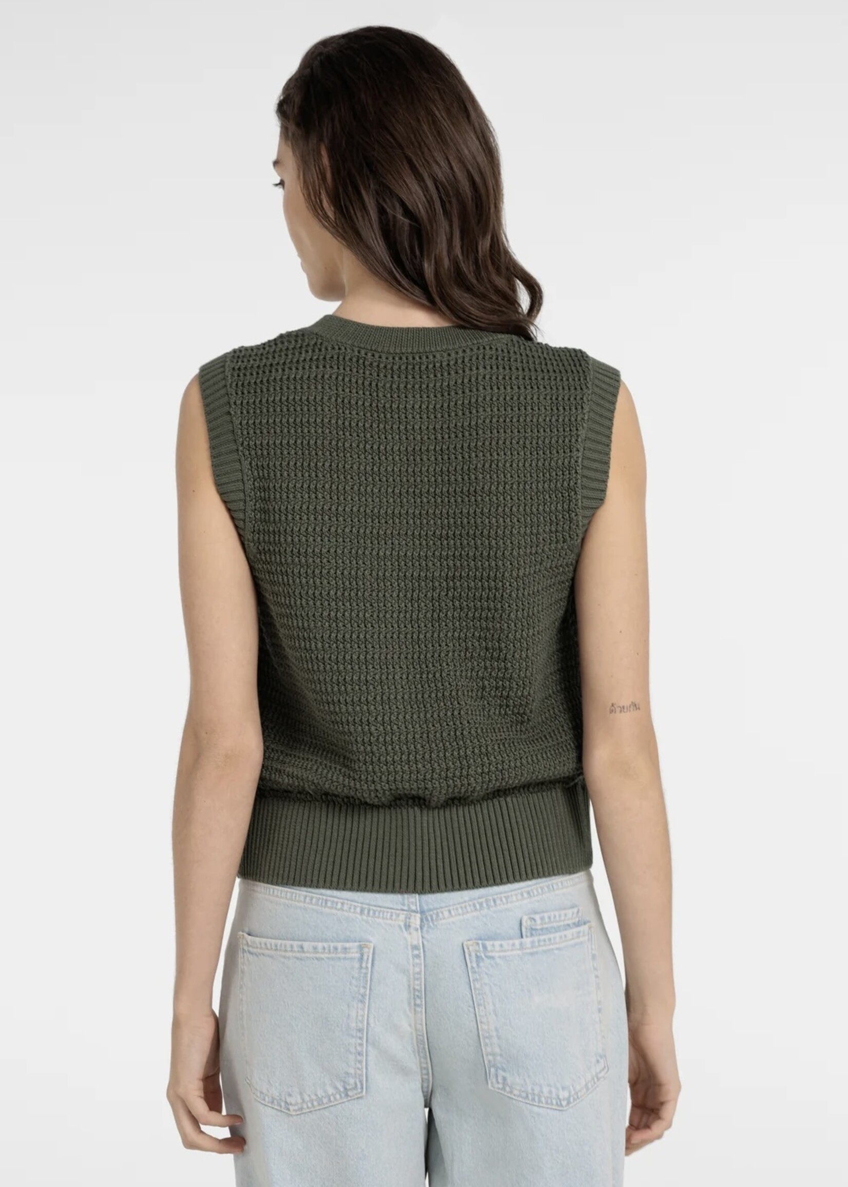 YAYA Yaya - Textured Sleeveless cardigan with fancy buttons