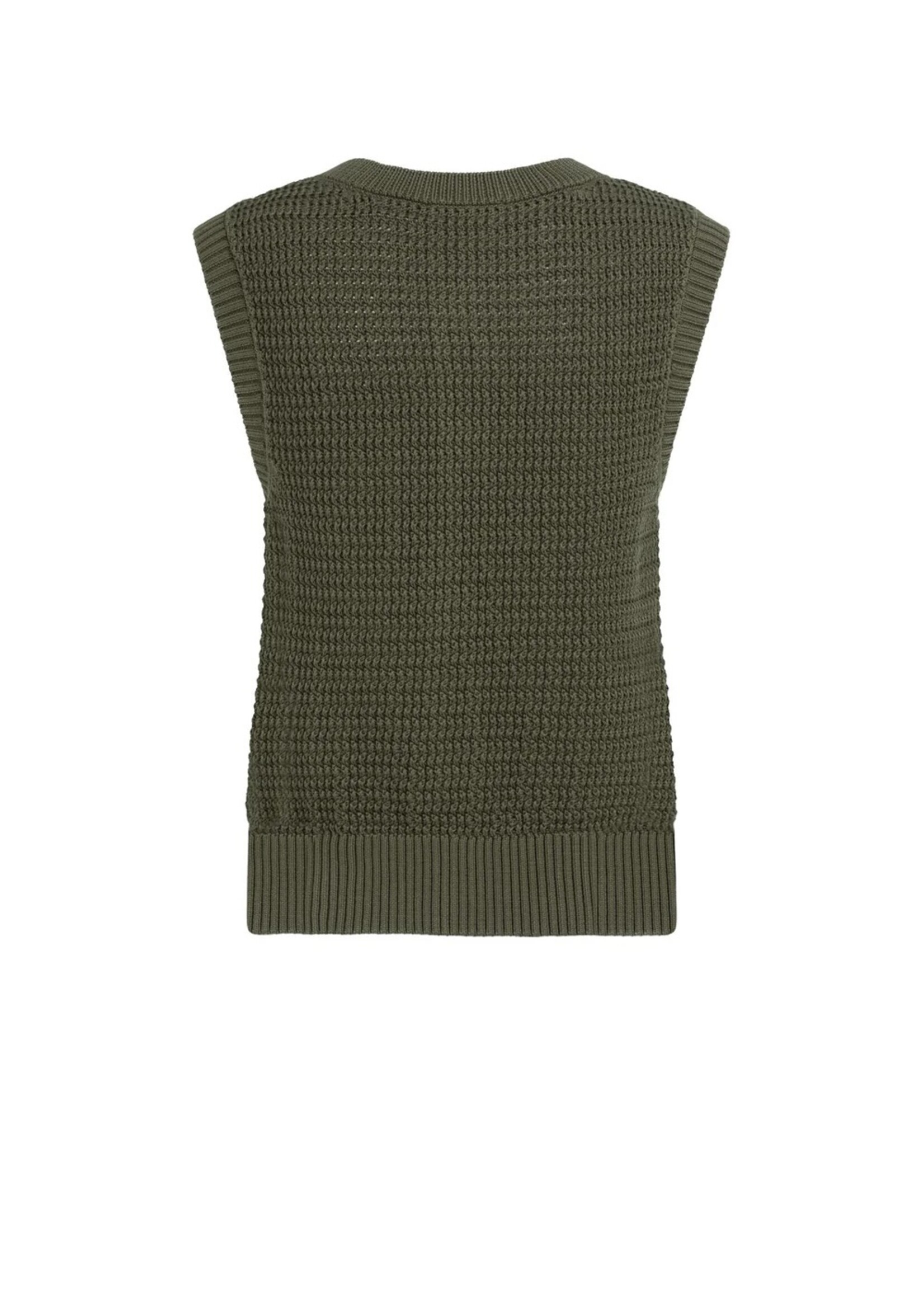 YAYA Yaya - Textured Sleeveless cardigan with fancy buttons