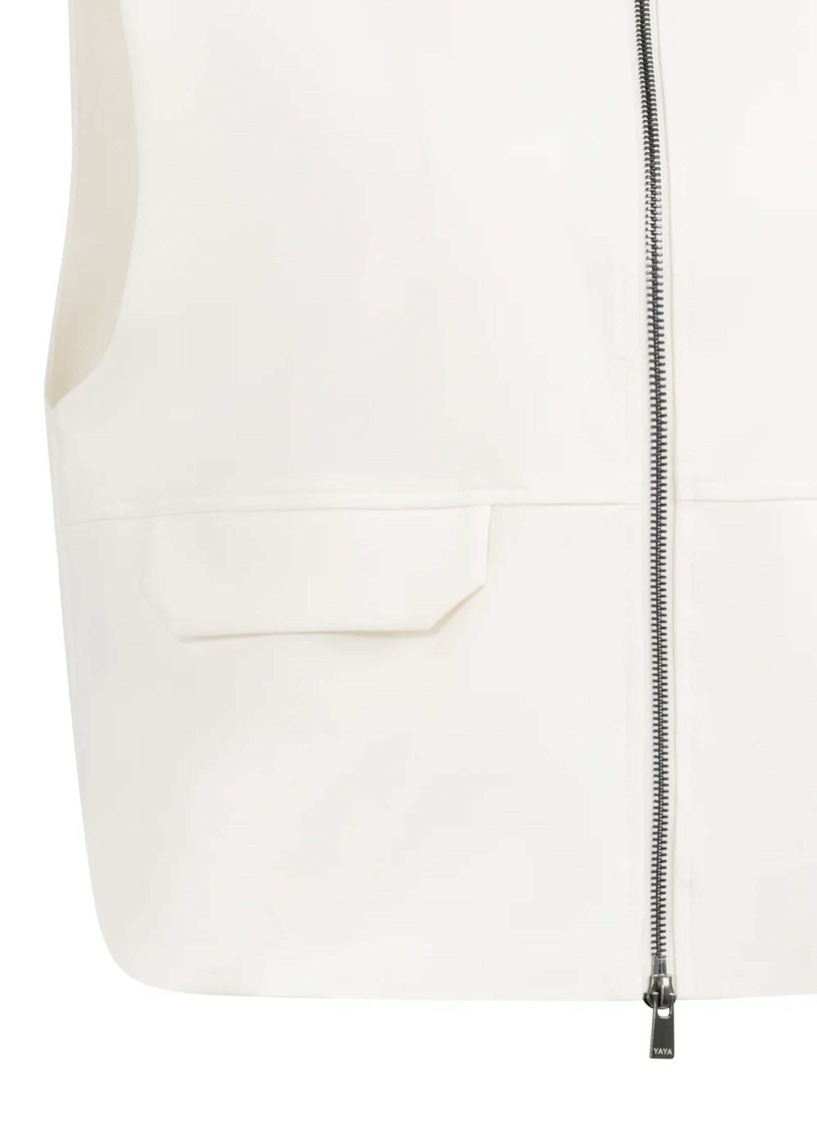 YAYA Yaya - Sleeveless woven jacket with balloon shaped bottom hem