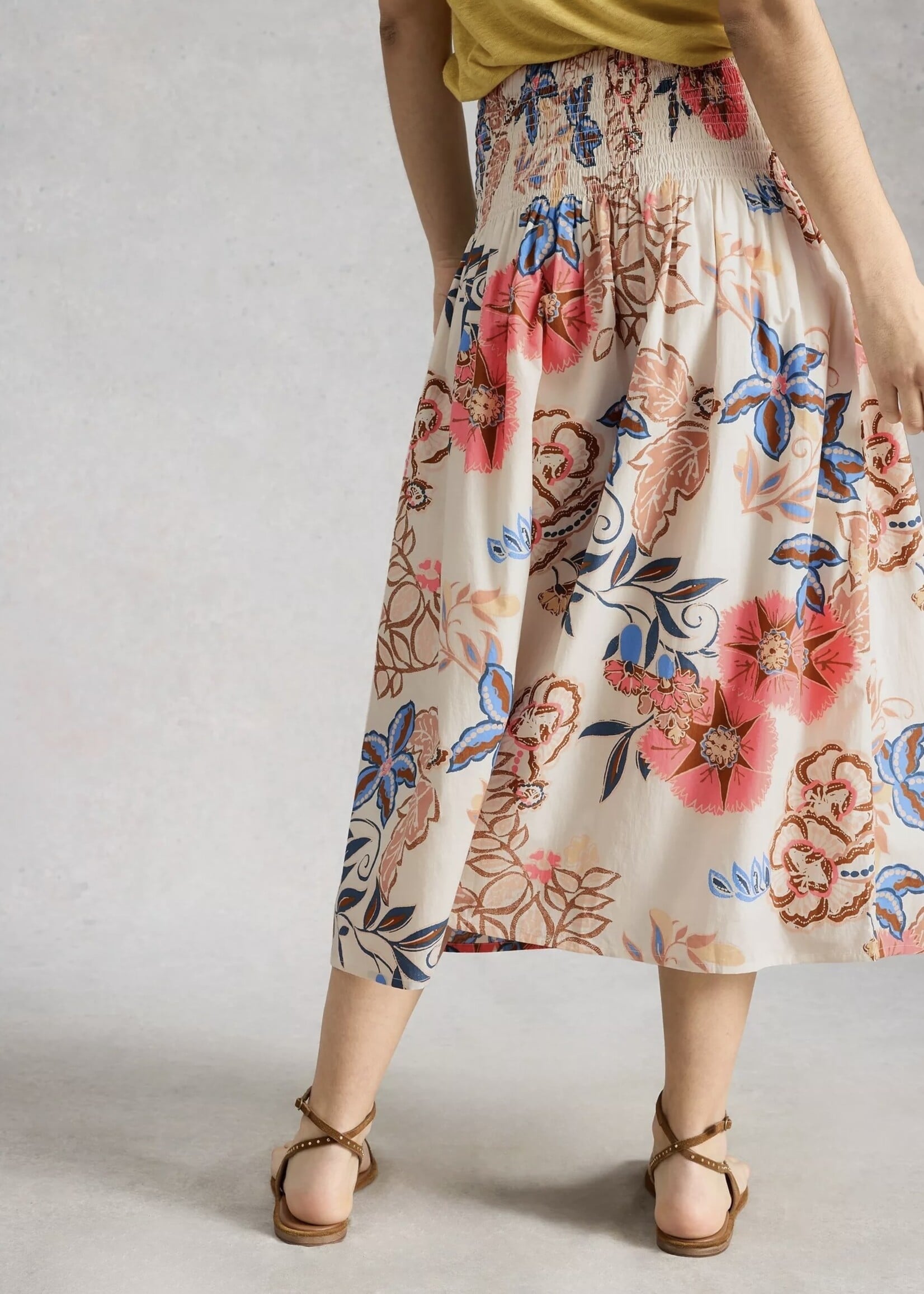 White Stuff Femme White Stuff - Suri Shirred Midi Skirt