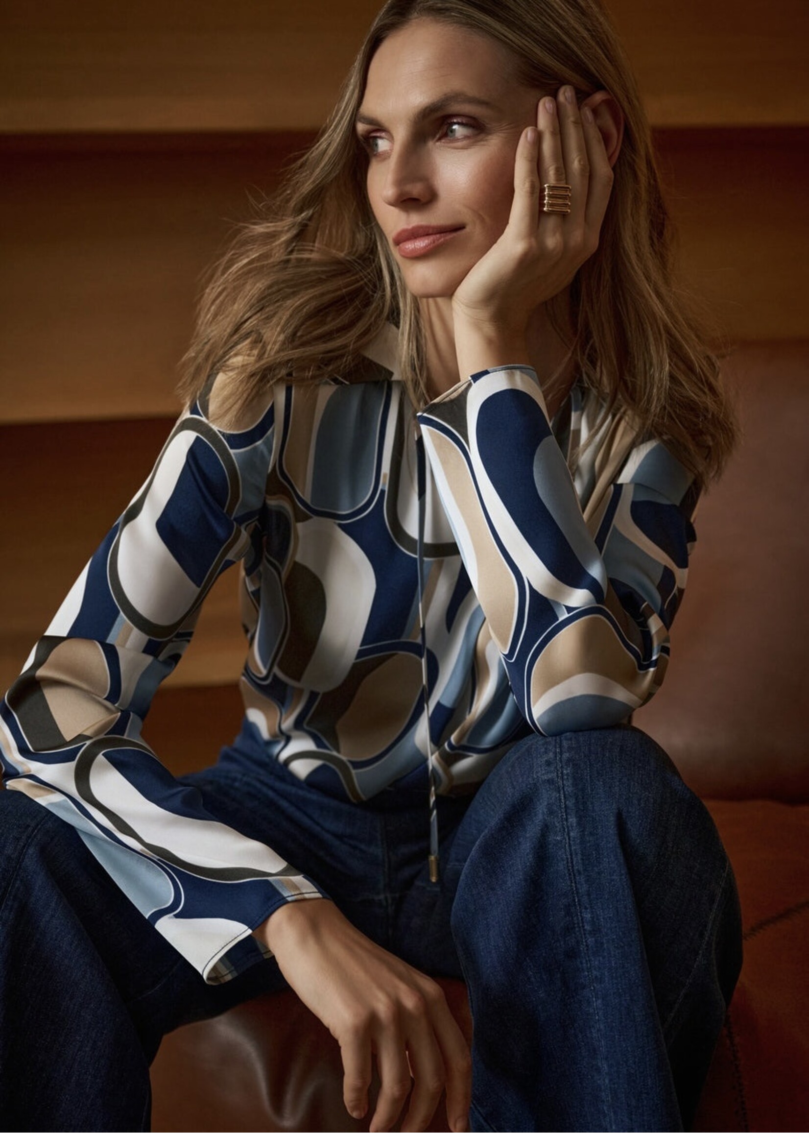Joseph Ribkoff Joseph Ribkoff - 263071 Satin Geometric Blouse