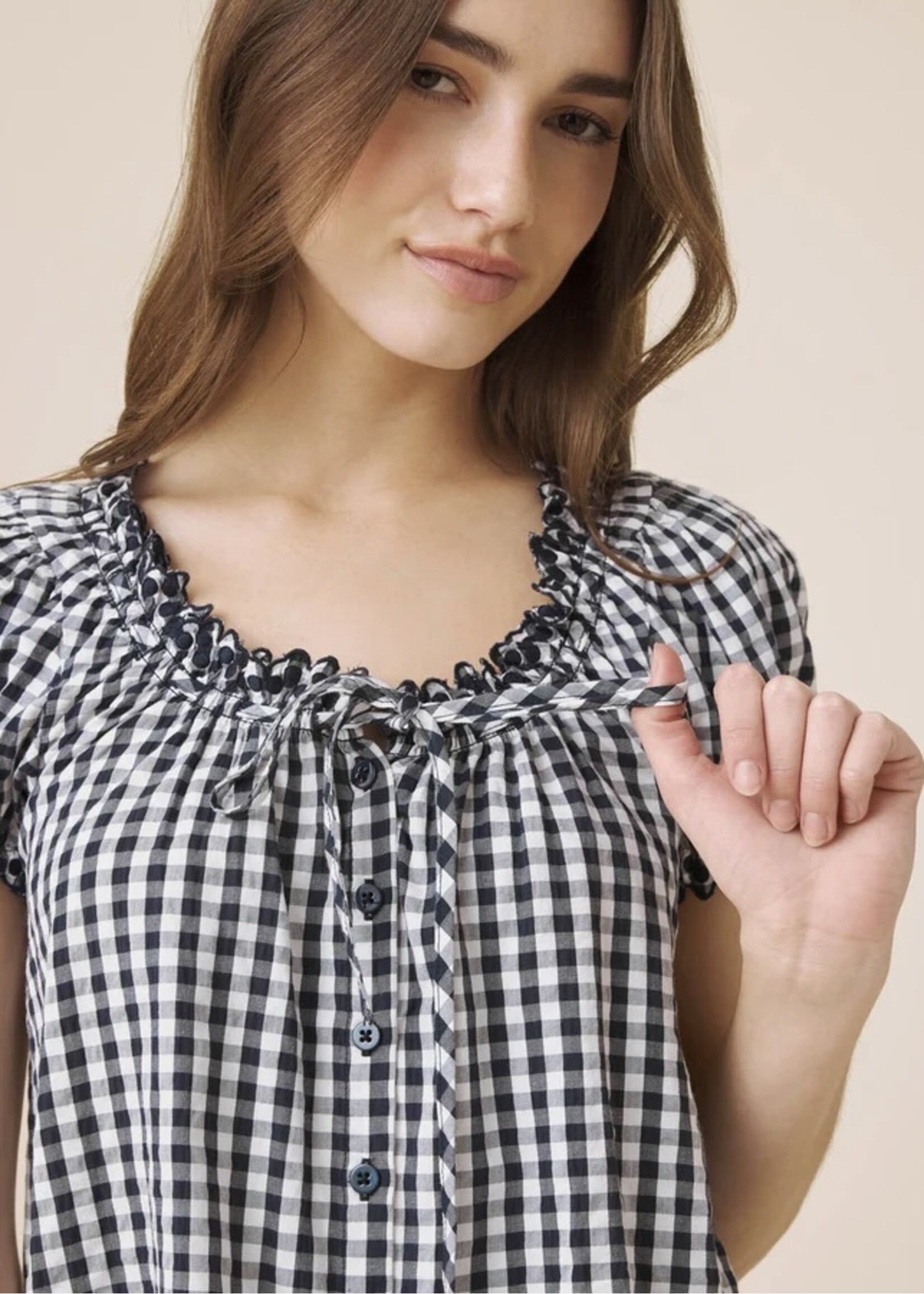 Splendid Splendid - Gingham Puff Sleeve Top