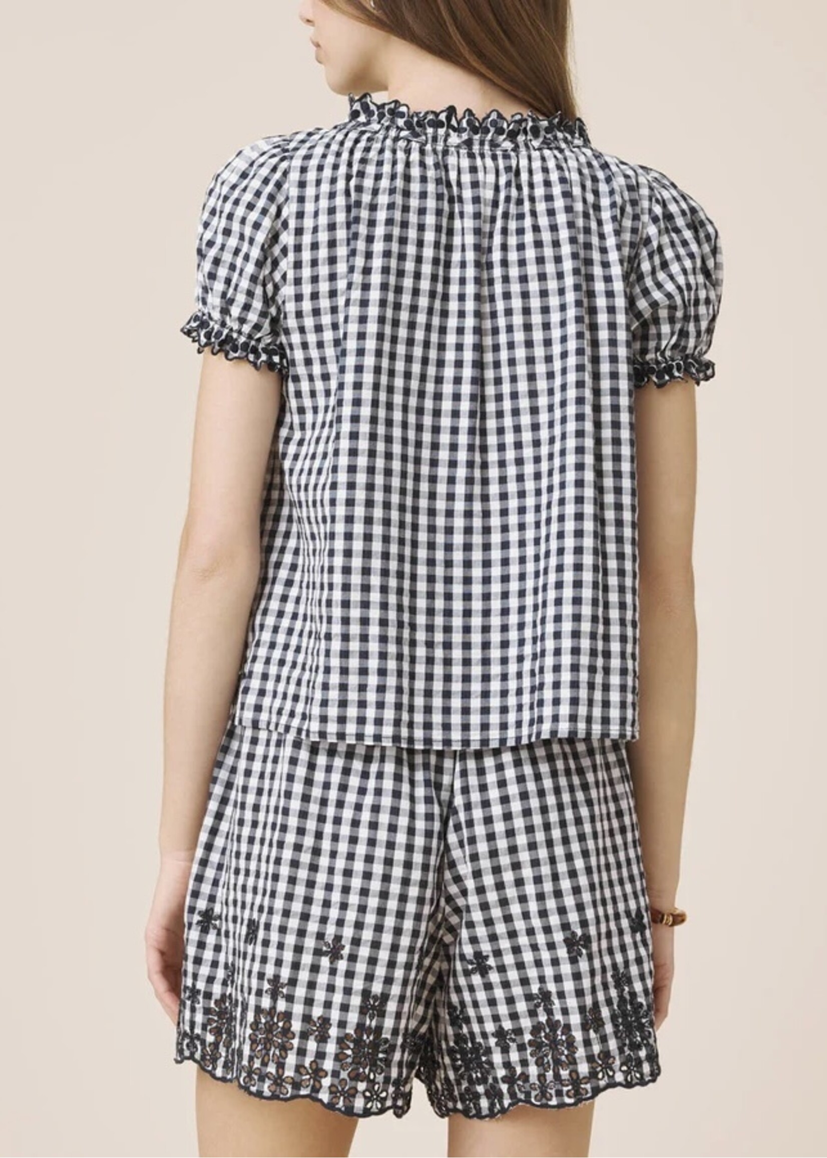 Splendid Splendid - Gingham Puff Sleeve Top
