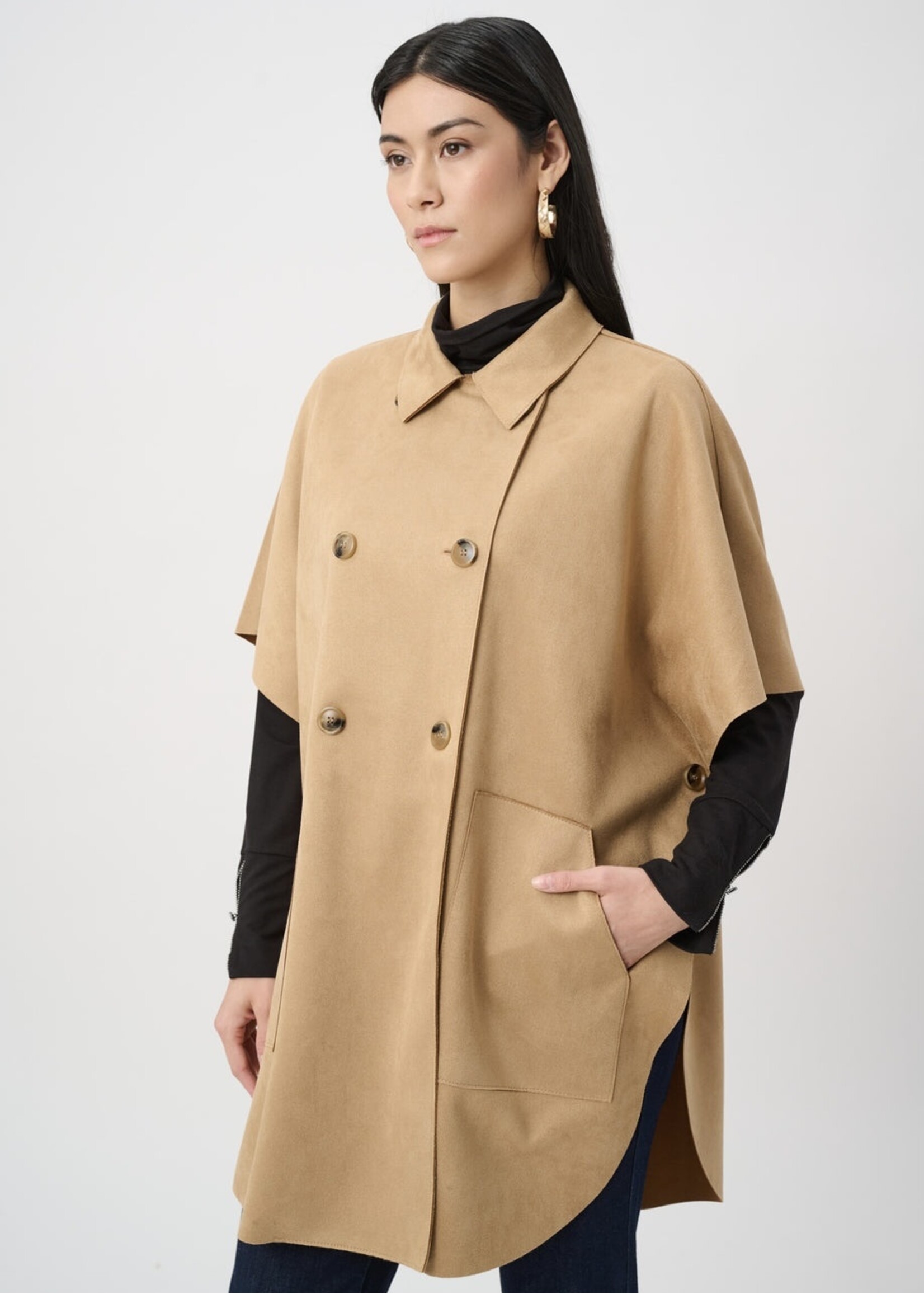 Joseph Ribkoff Joseph Ribkoff - Scuba Suede Poncho Jacket Style 263037