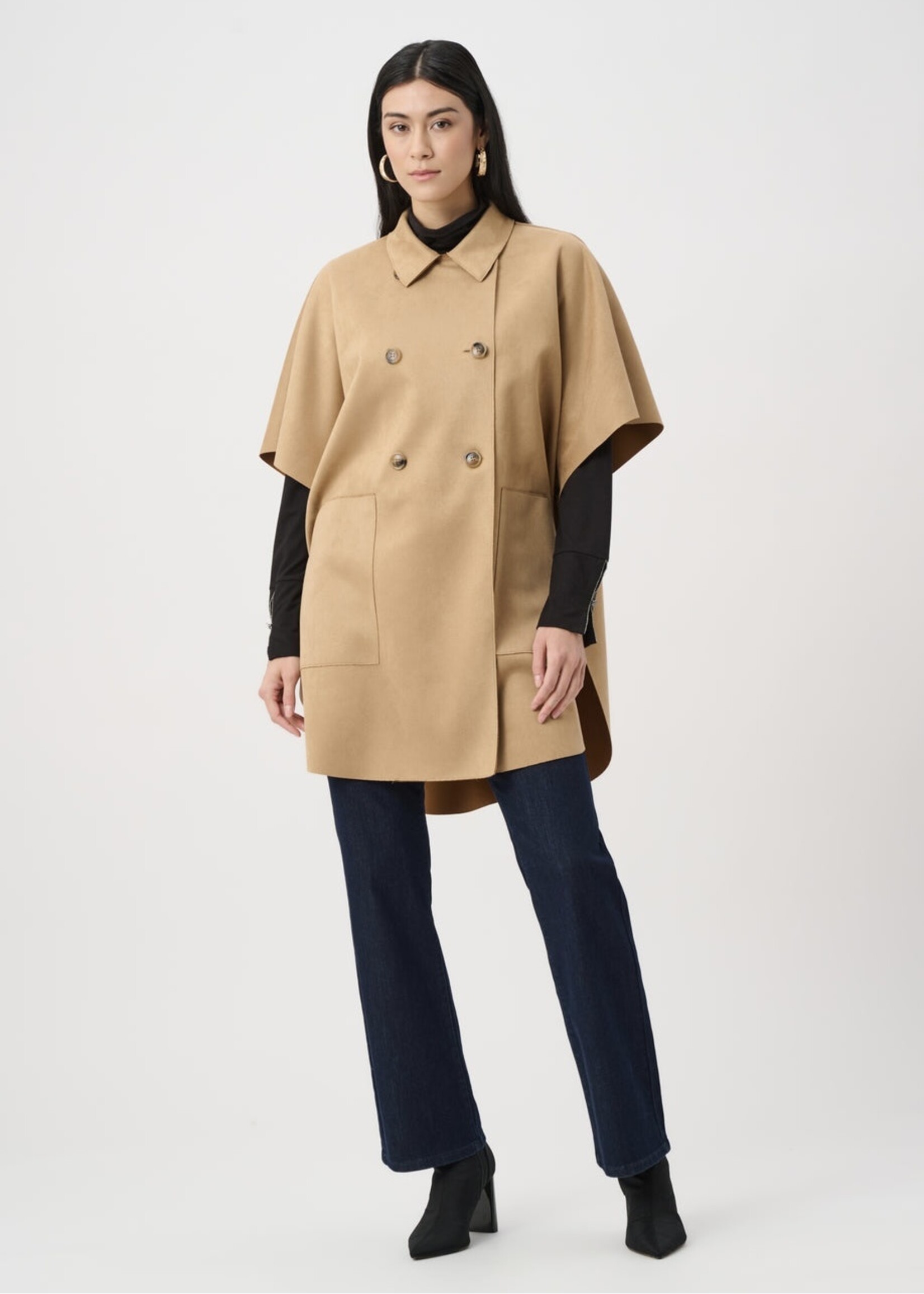 Joseph Ribkoff Joseph Ribkoff - Scuba Suede Poncho Jacket Style 263037