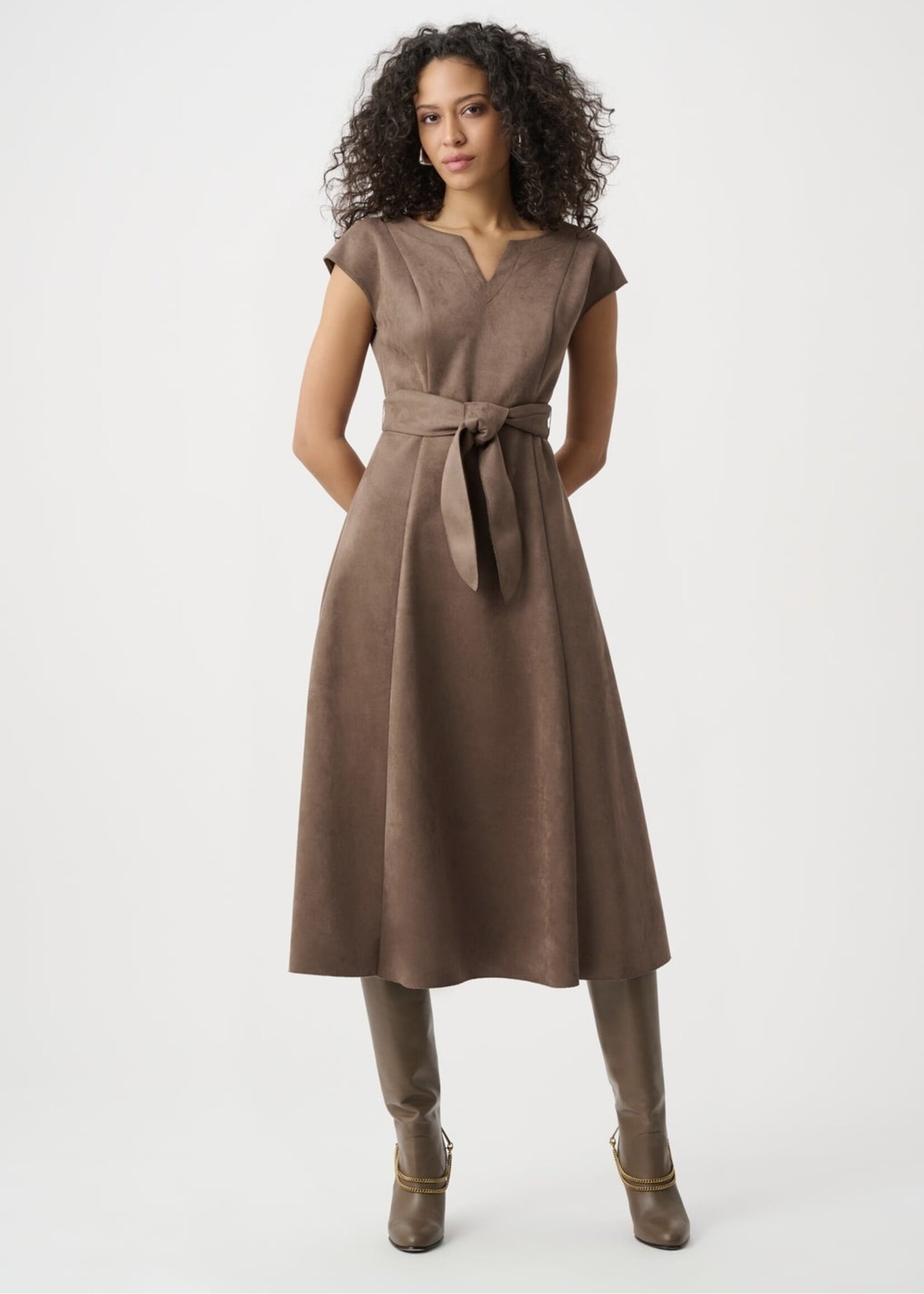 Joseph Ribkoff Joseph Ribkoff - V-neck Belted Midi Dress Style 263105