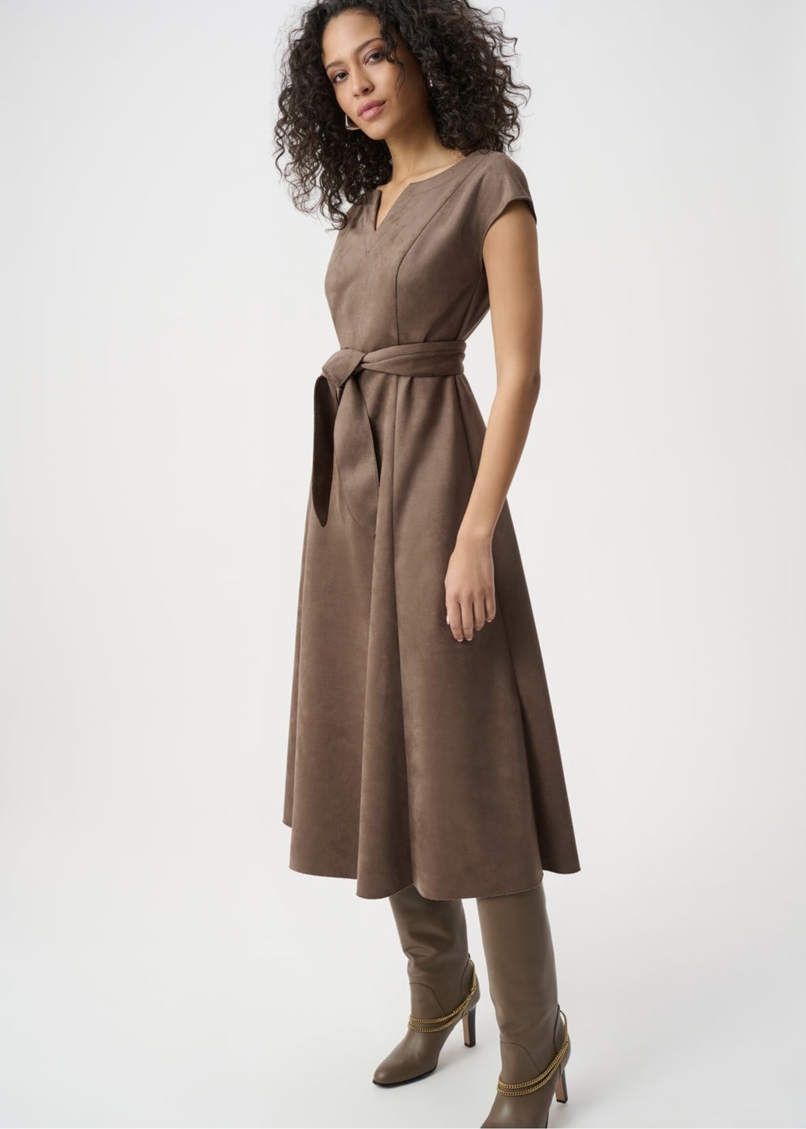 Joseph Ribkoff Joseph Ribkoff - V-neck Belted Midi Dress Style 263105