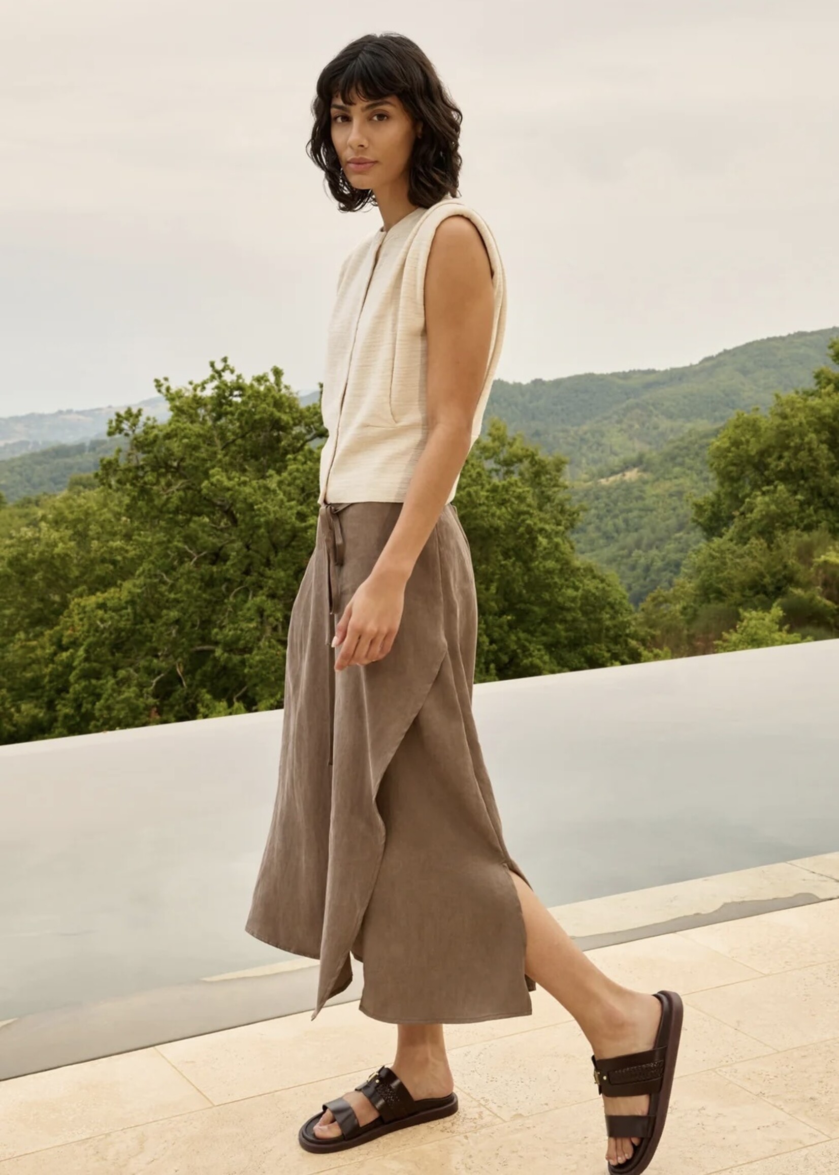 YAYA Yaya - Shoulder Detail Cardigan with Fitted Waist