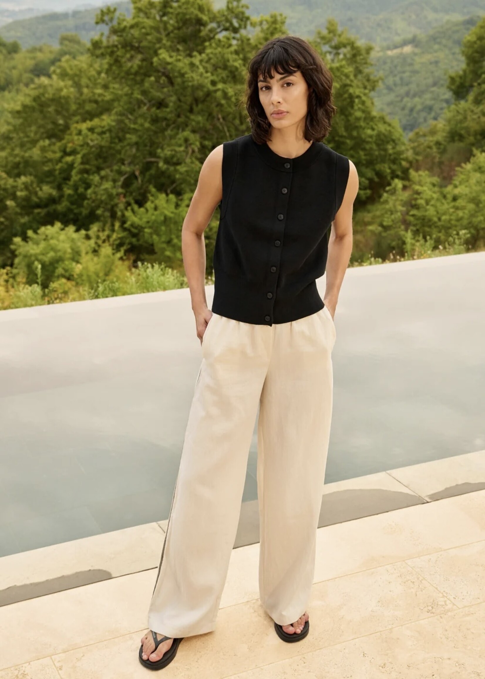 YAYA Yaya - Sleeveless Cardigan with Buttons