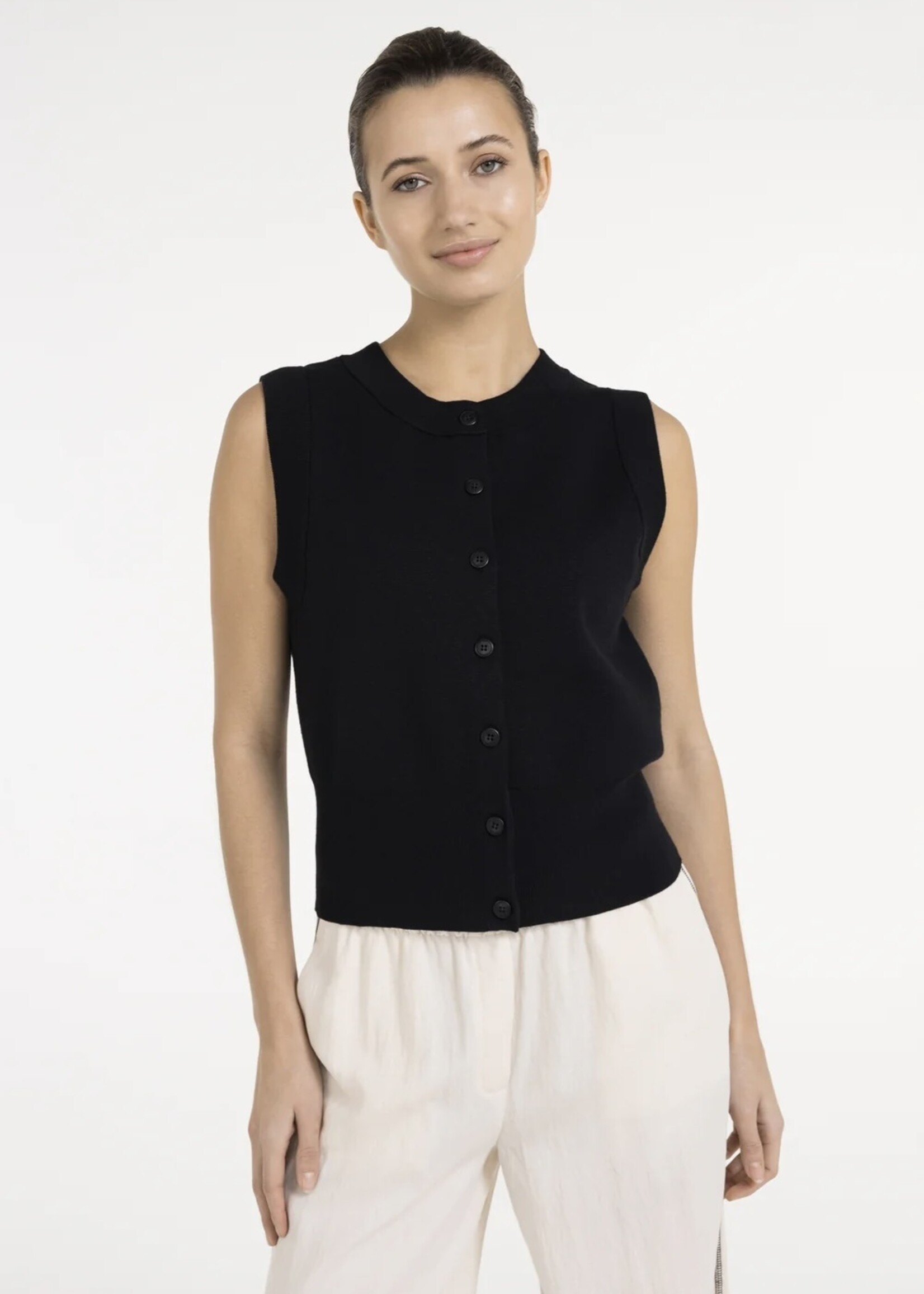YAYA Yaya - Sleeveless Cardigan with Buttons