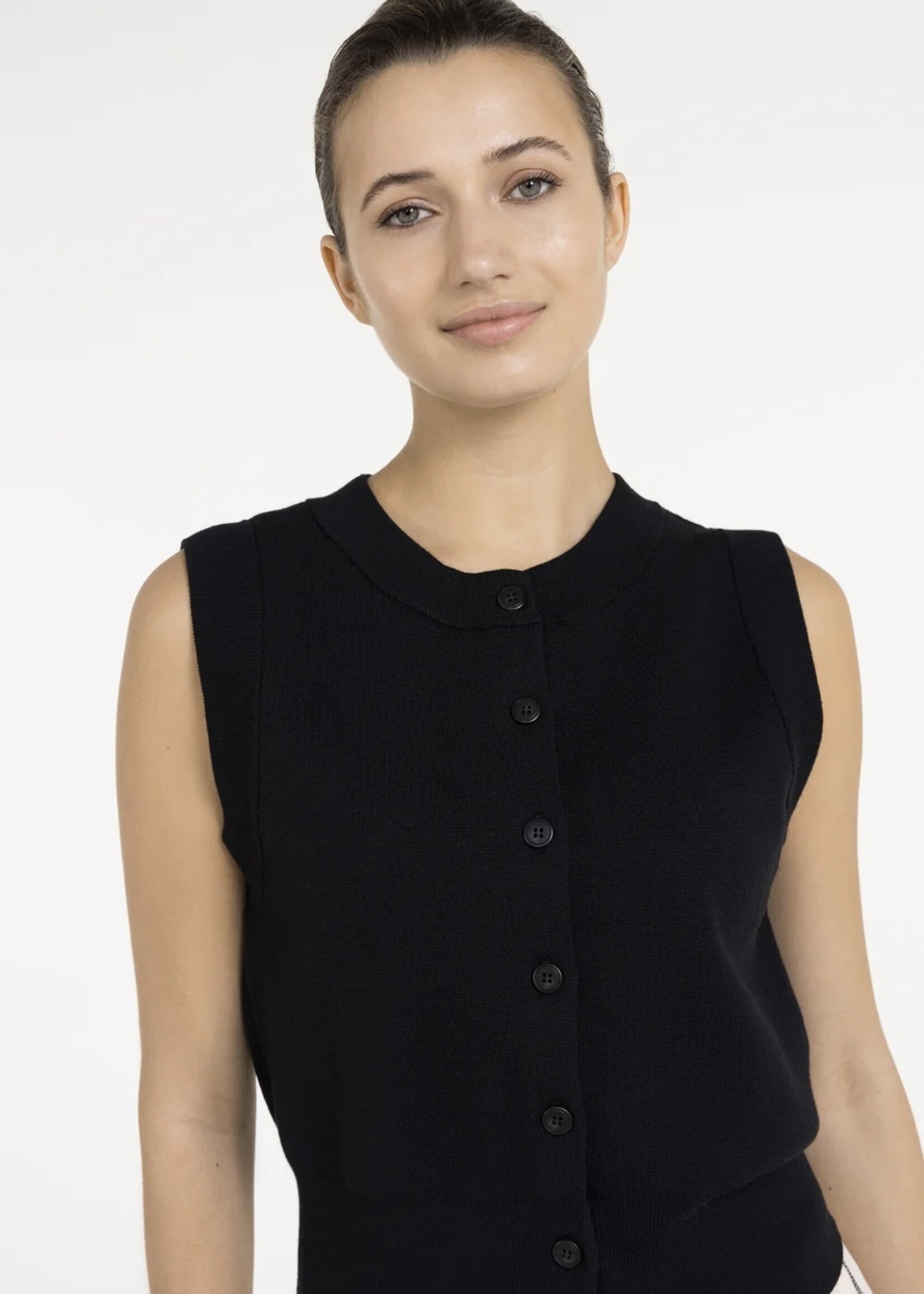 YAYA Yaya - Sleeveless Cardigan with Buttons