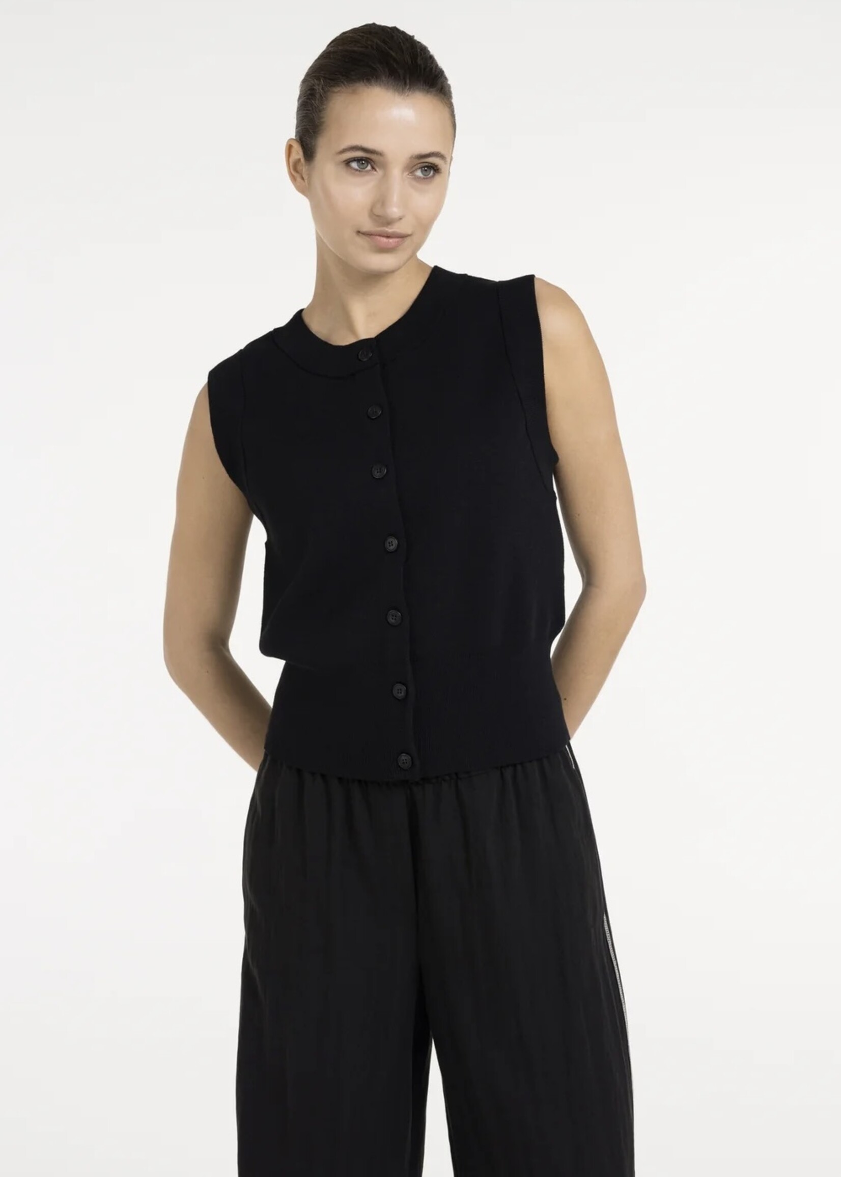 YAYA Yaya - Sleeveless Cardigan with Buttons