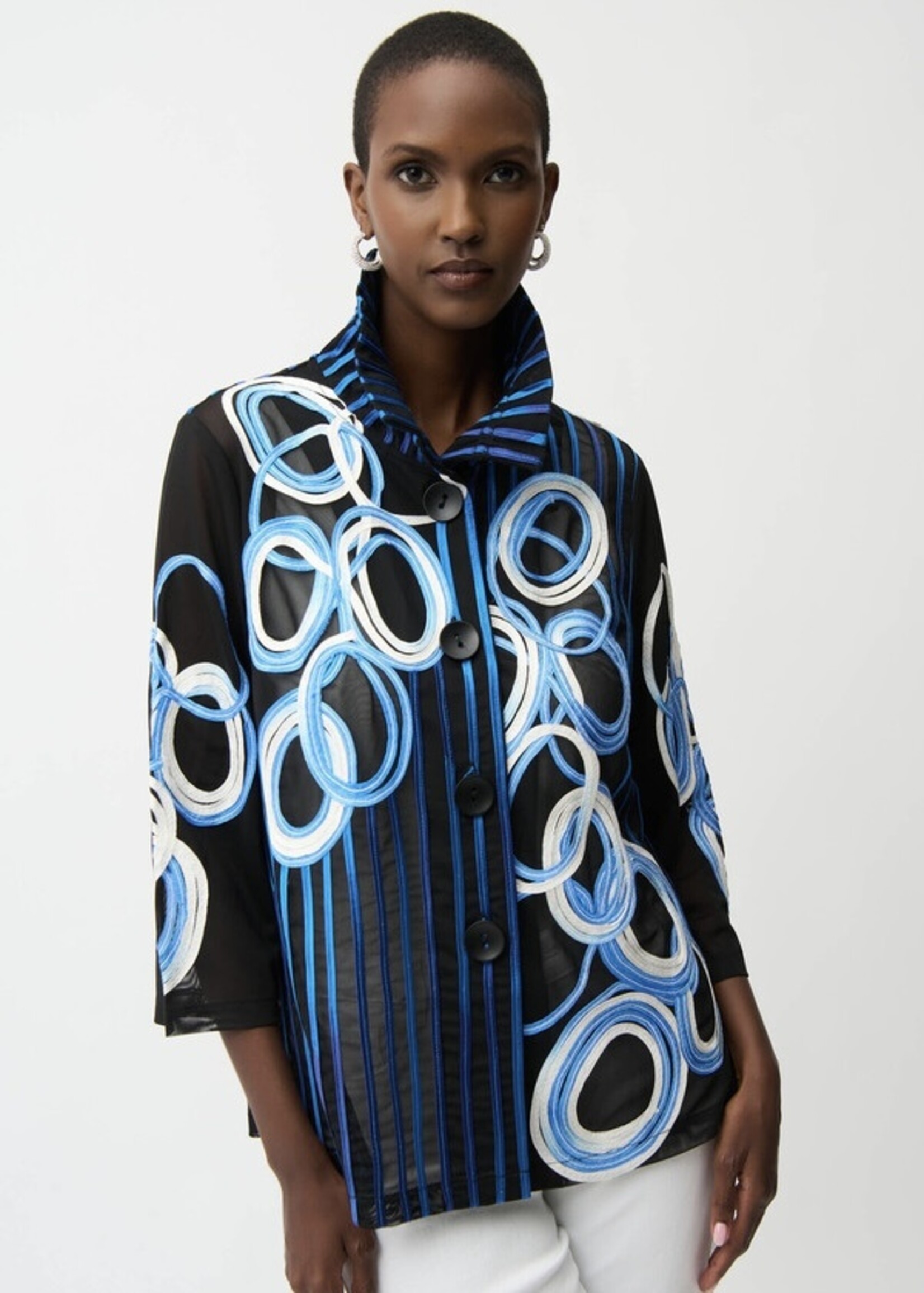 Joseph Ribkoff Joseph Ribkoff - Embroidered Blazer With Collared Neck Style 261904
