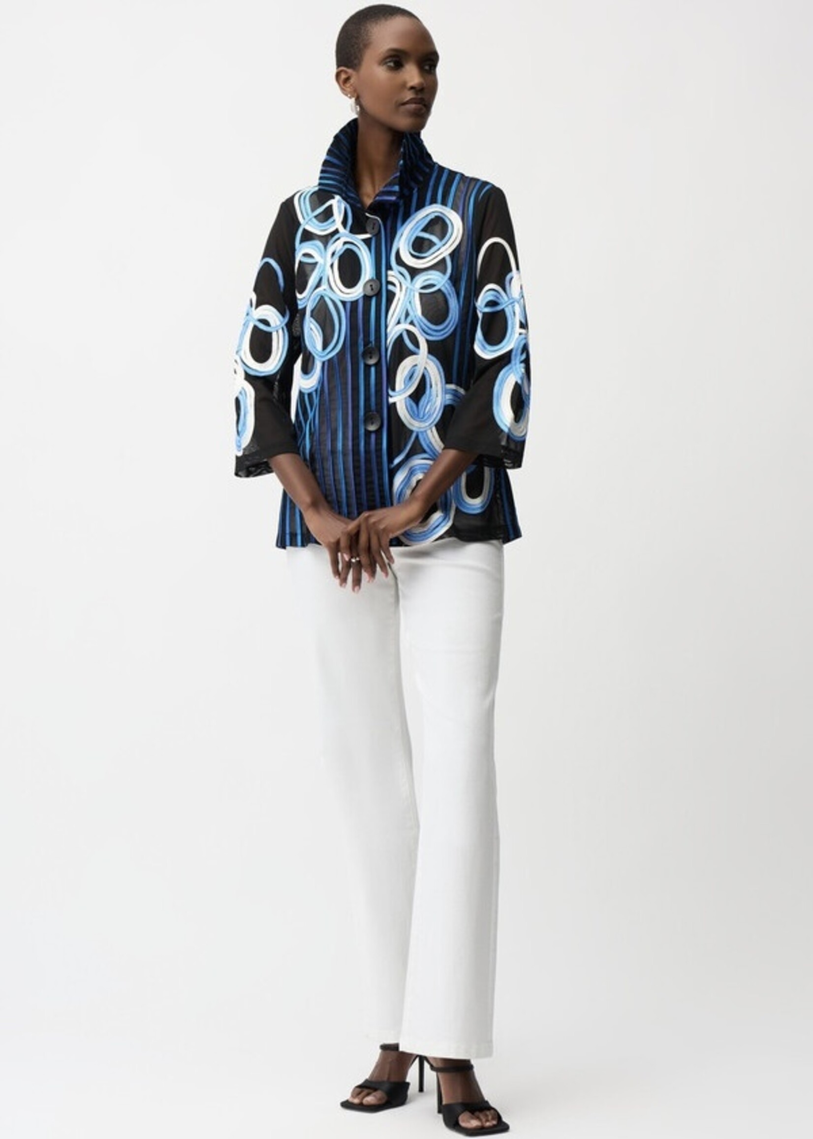 Joseph Ribkoff Joseph Ribkoff - Embroidered Blazer With Collared Neck Style 261904