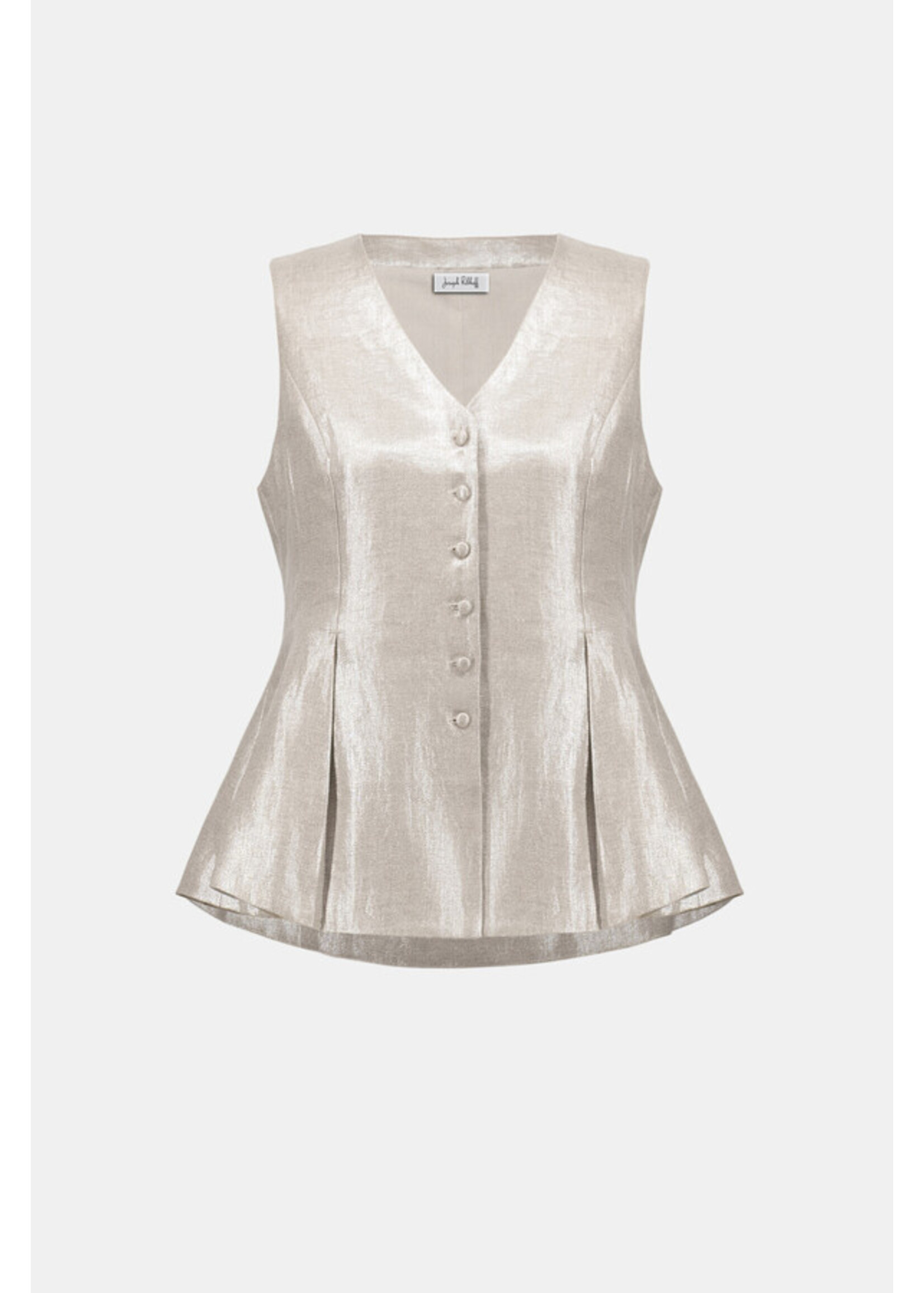 Joseph Ribkoff FOILED LINEN PEPLUM VEST STYLE 262944