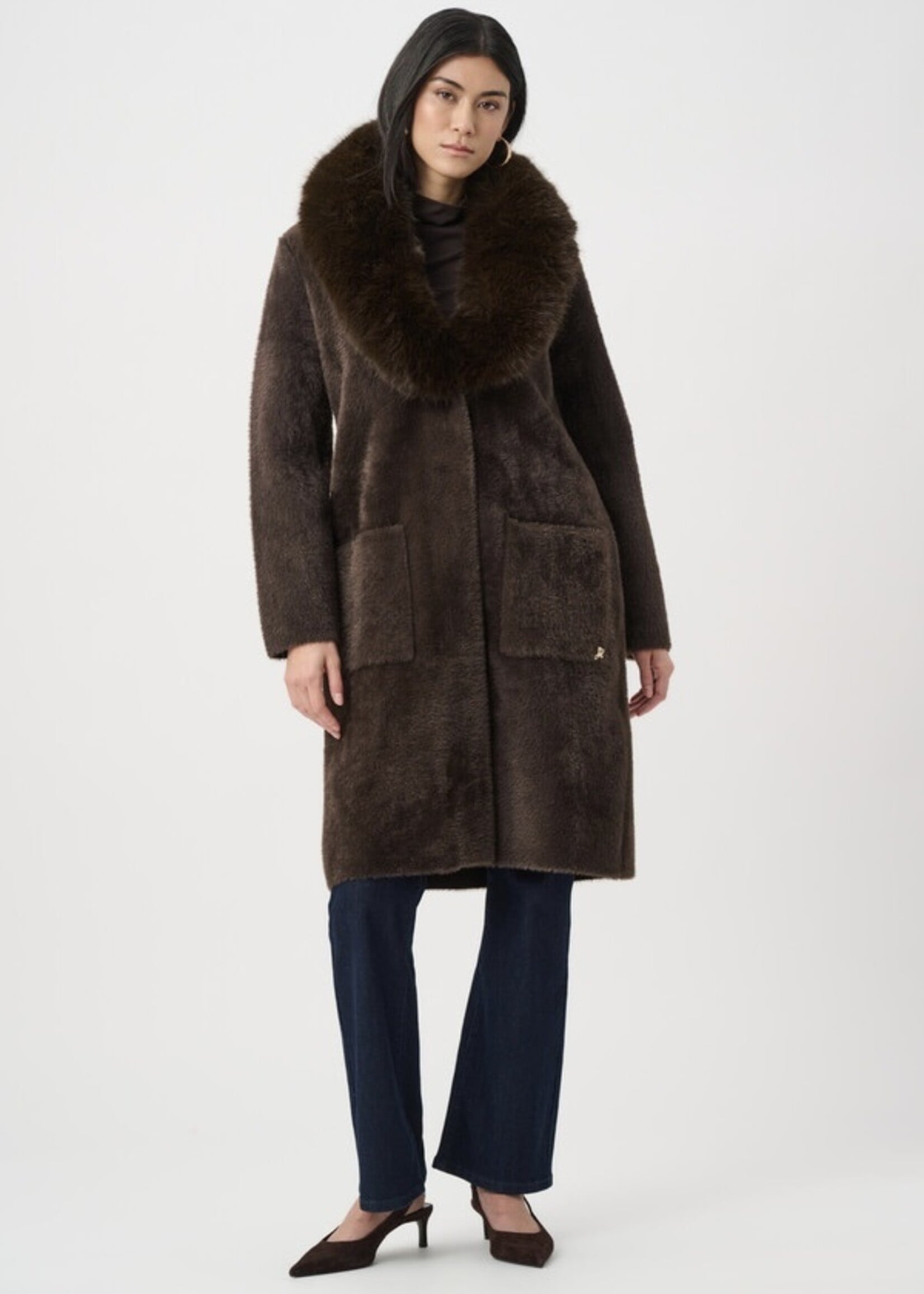Joseph Ribkoff Joseph Ribkoff - Coat With Detachable Faux Fur Collar Style 263973