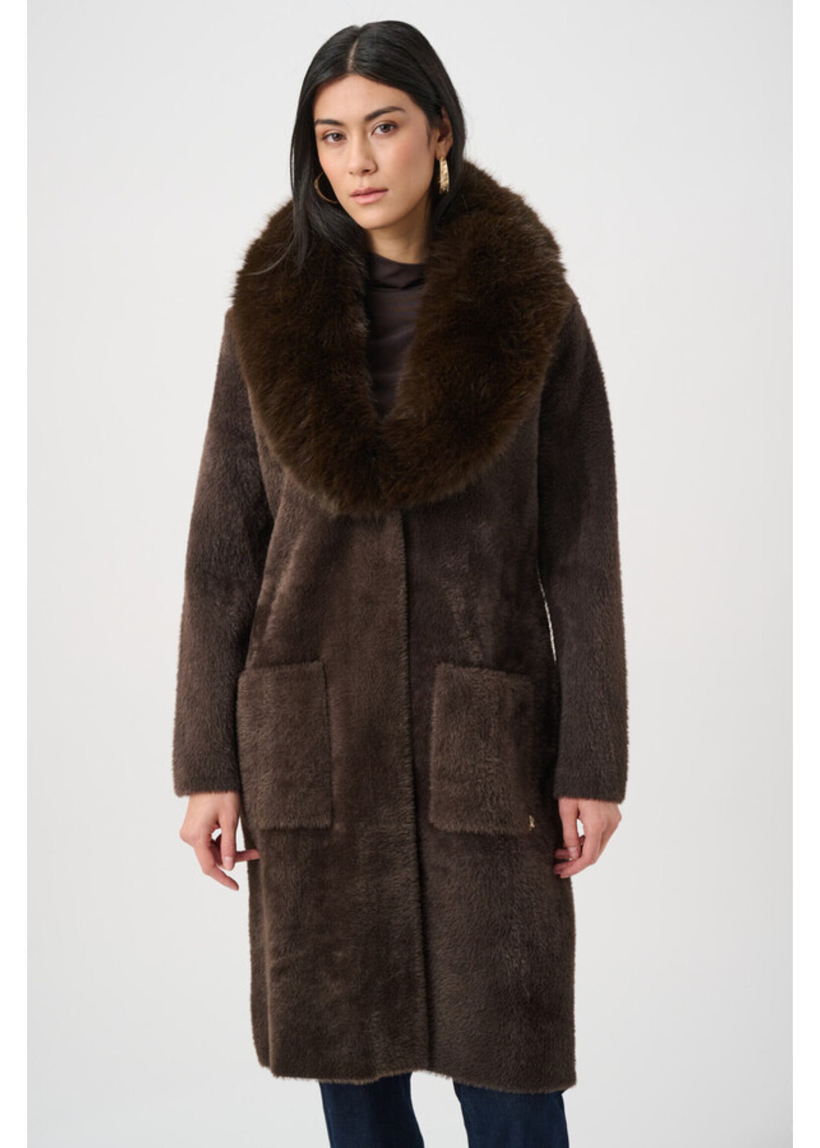 Joseph Ribkoff Joseph Ribkoff - Coat With Detachable Faux Fur Collar Style 263973
