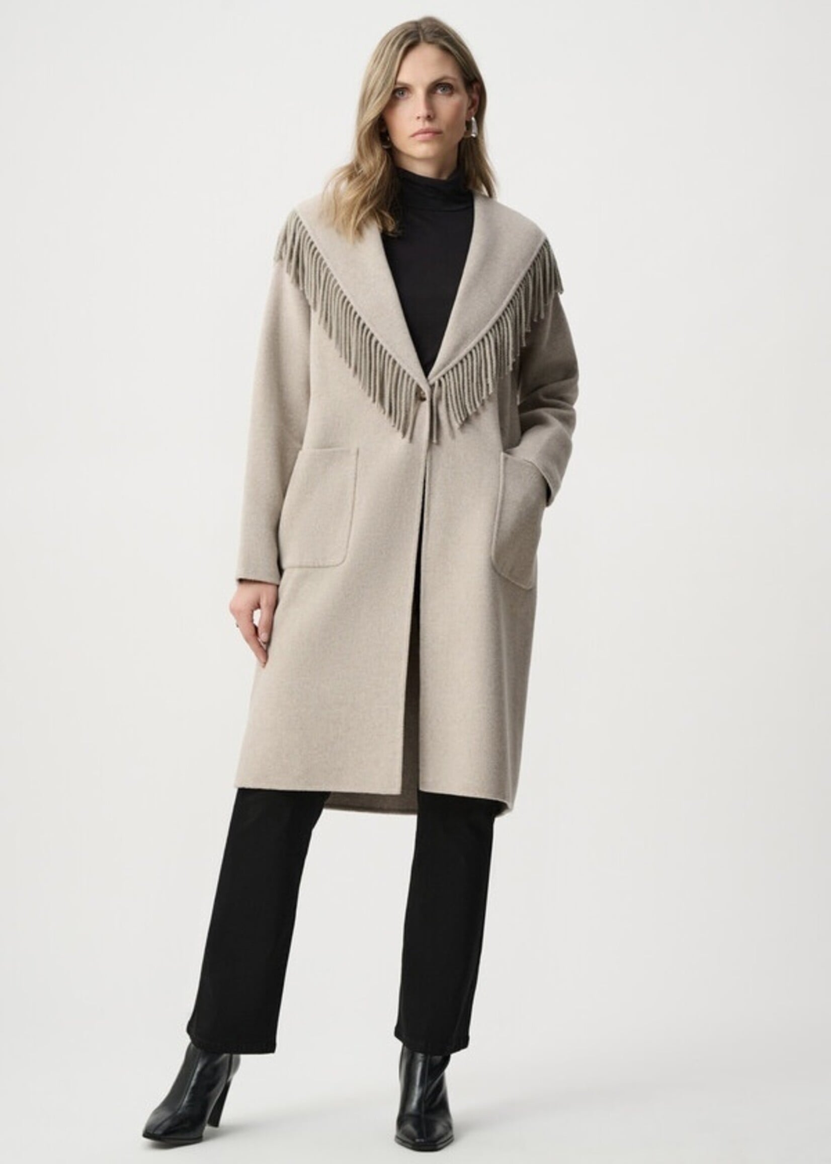 Joseph Ribkoff Joseph Ribkoff - Wool Blend Fringed Coat Style 263912