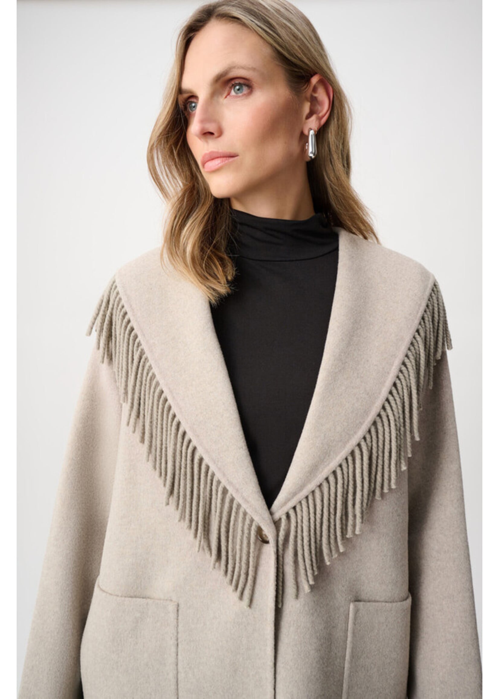 Joseph Ribkoff Joseph Ribkoff - Wool Blend Fringed Coat Style 263912