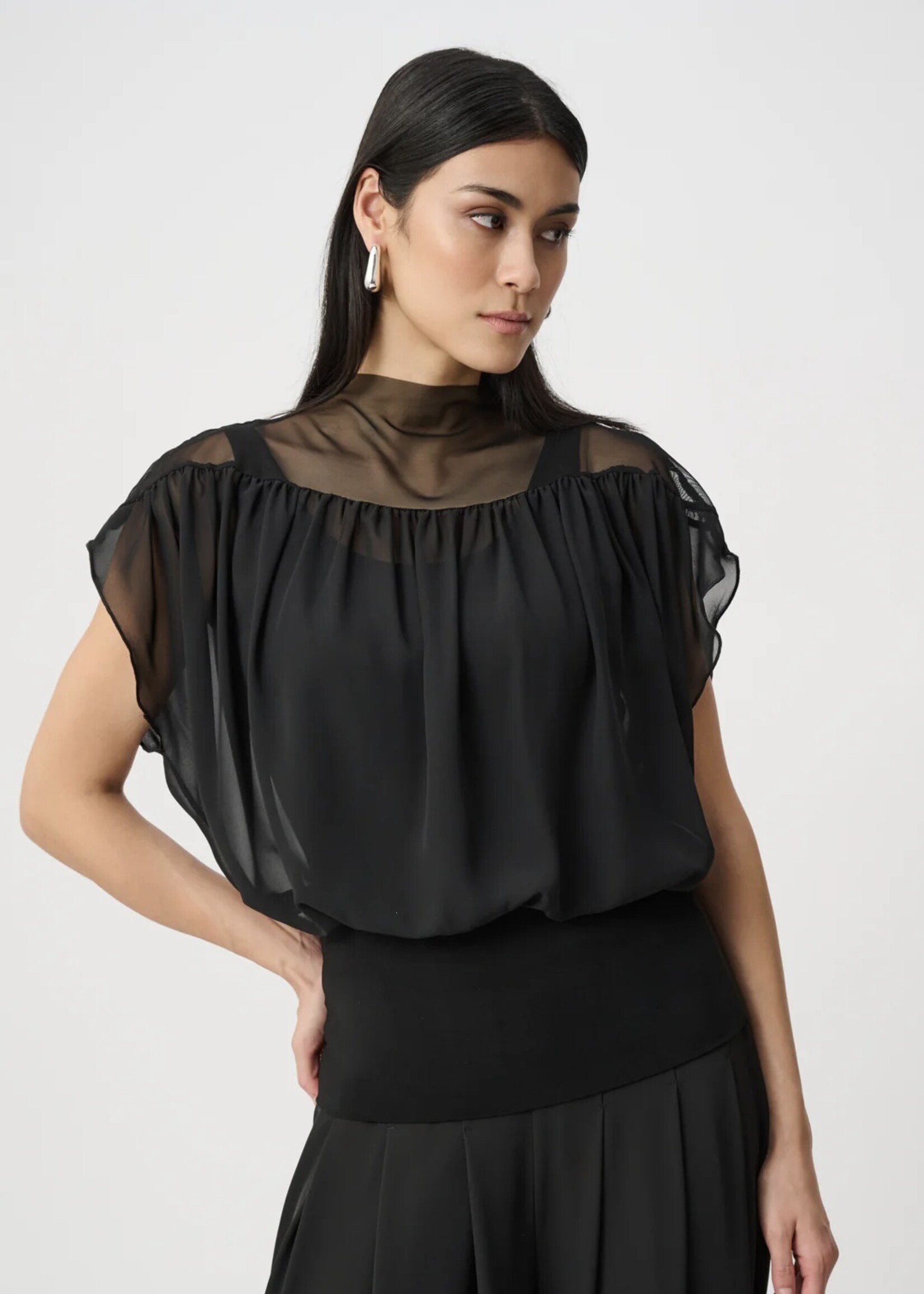 Joseph Ribkoff Joseph Ribkoff - Chiffon and Silky Knit Blousson Top #263198