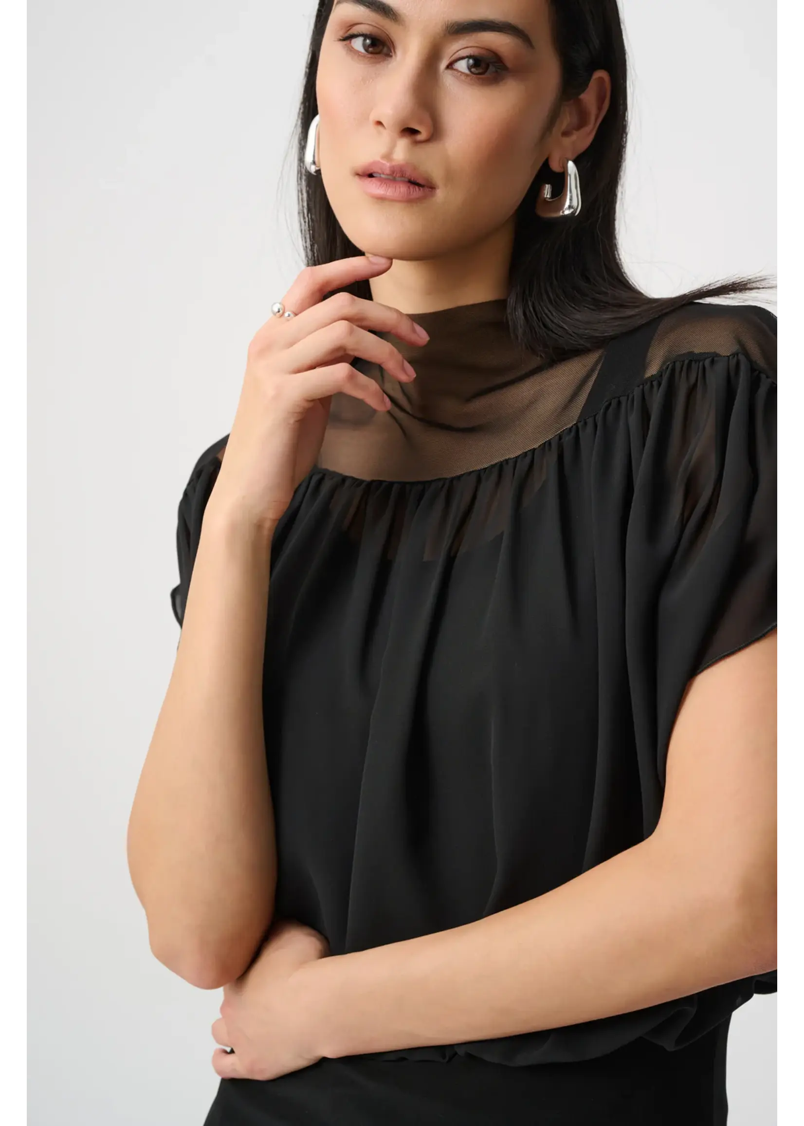 Joseph Ribkoff Joseph Ribkoff - Chiffon and Silky Knit Blousson Top #263198