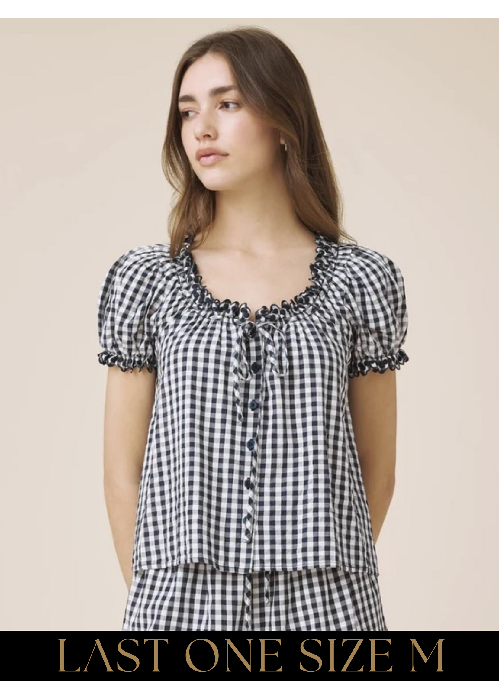 Splendid Splendid - Gingham Puff Sleeve Top
