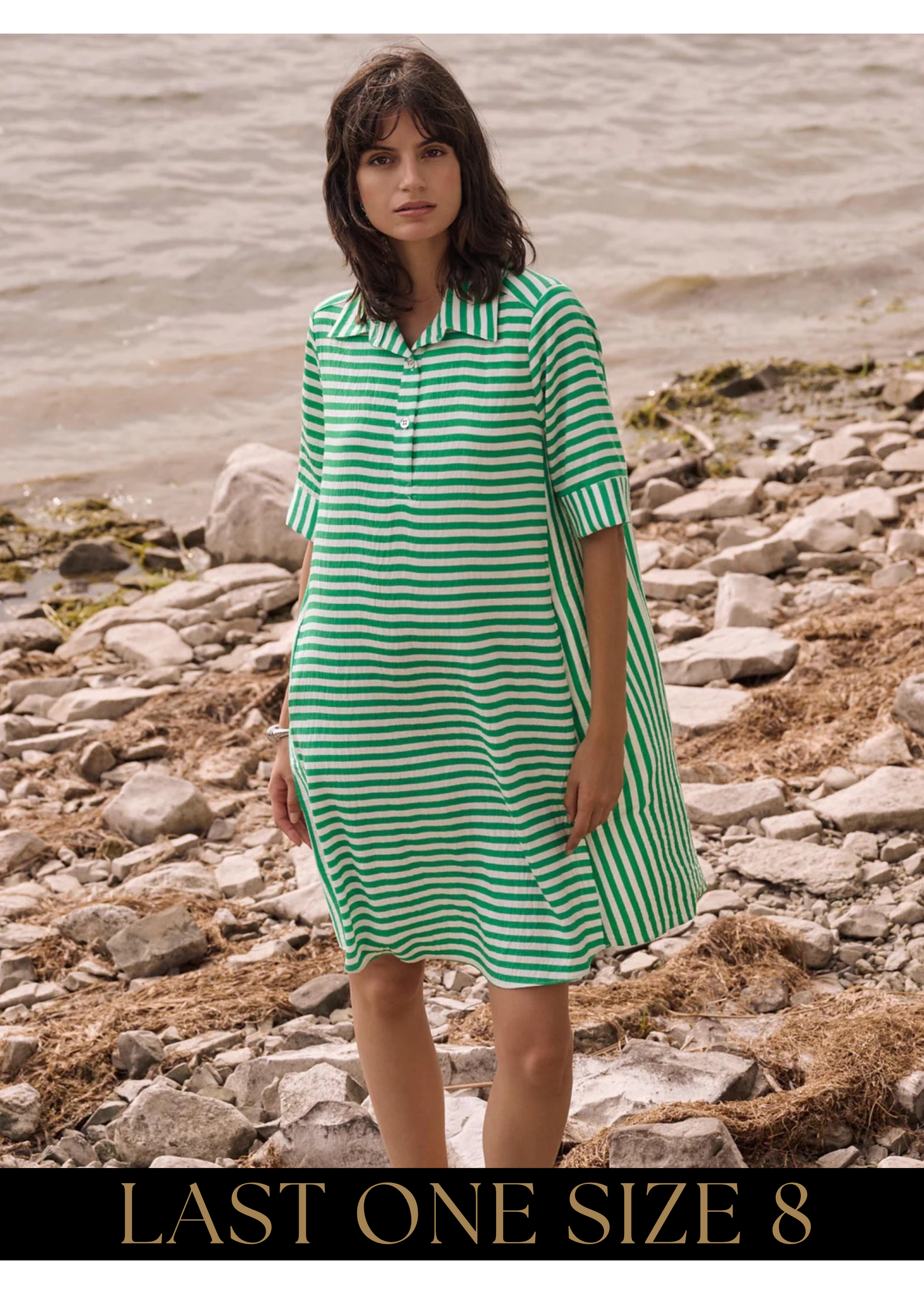 Joseph Ribkoff Joseph Ribkoff - Casual Striped A-Line Dress Style 262175