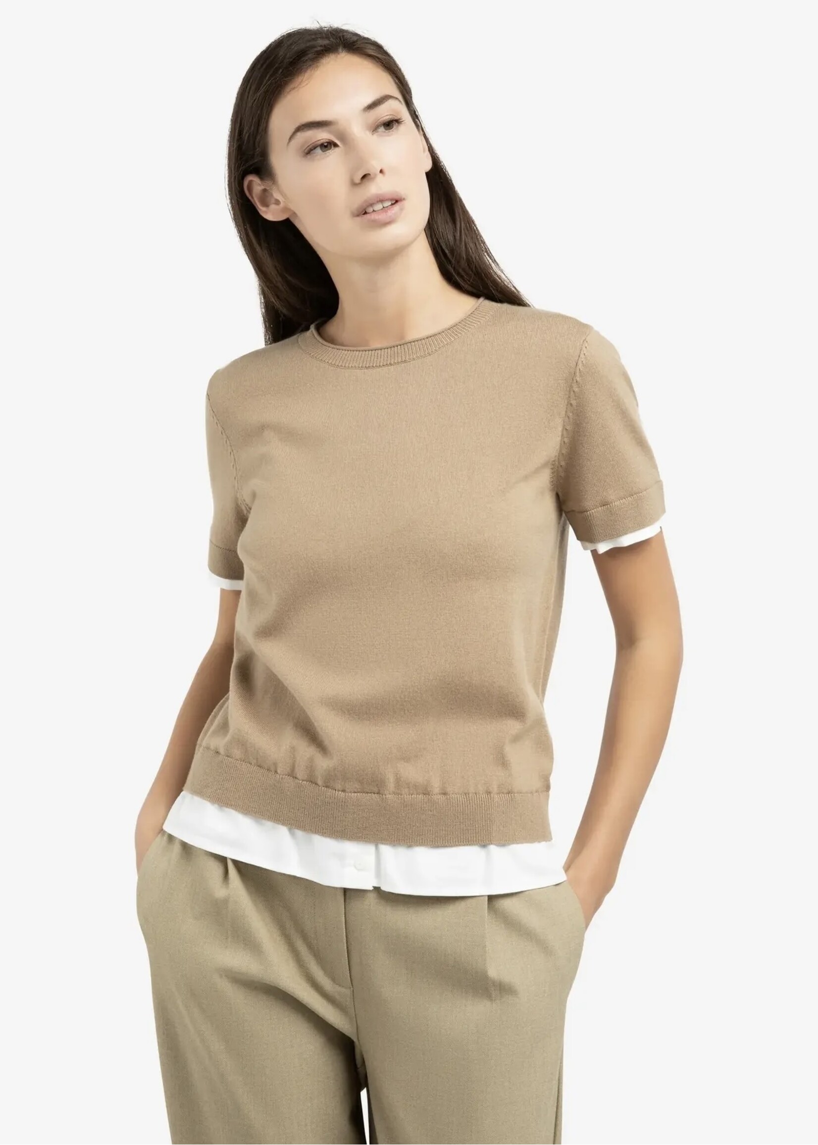 YAYA YAYA - Knitted Top With Double Hem