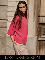 YAYA YAYA - Mock Neck And Ribbed Sleeves Sweater