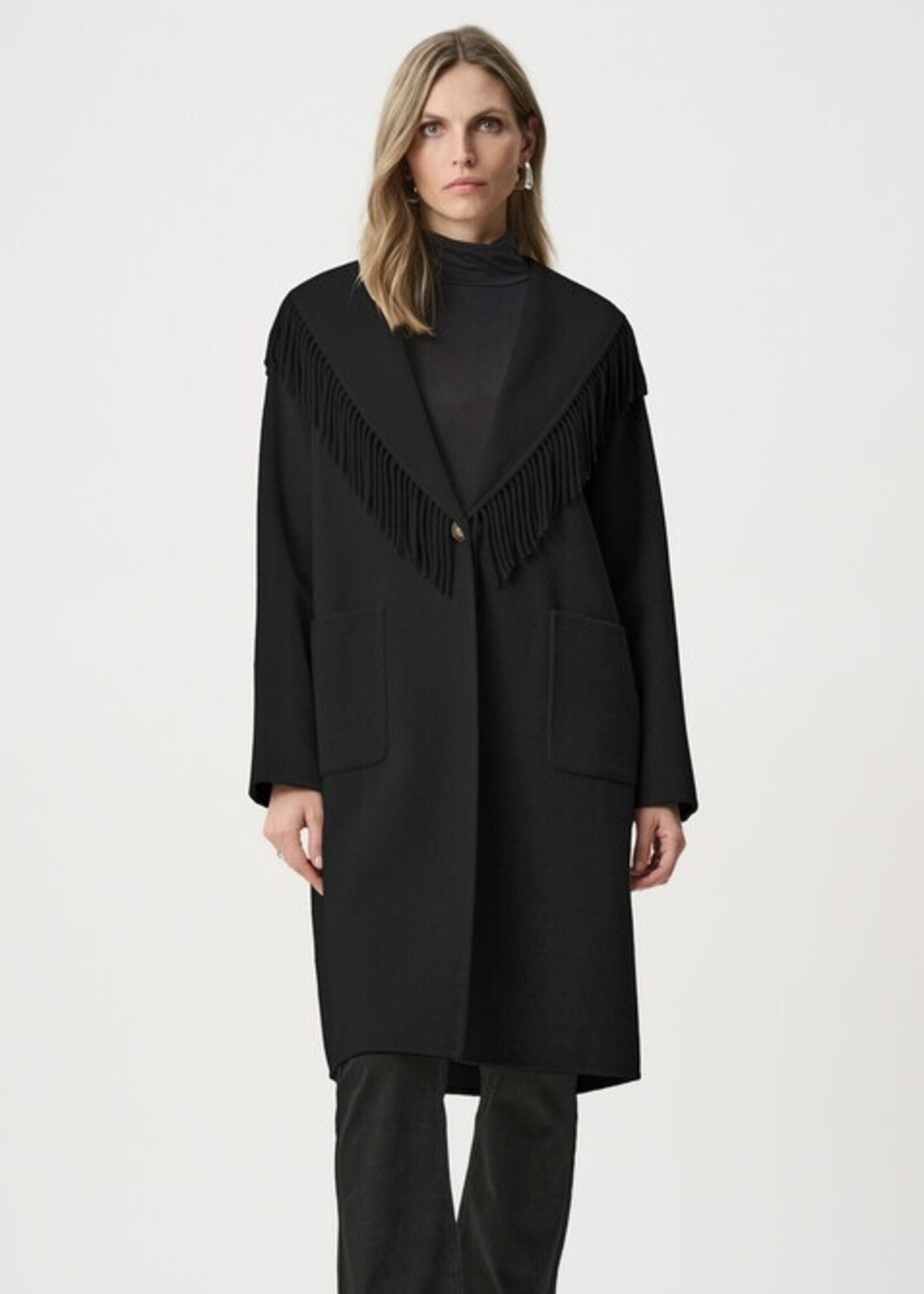 Joseph Ribkoff Joseph Ribkoff - Wool Blend Fringed Coat Style 263912