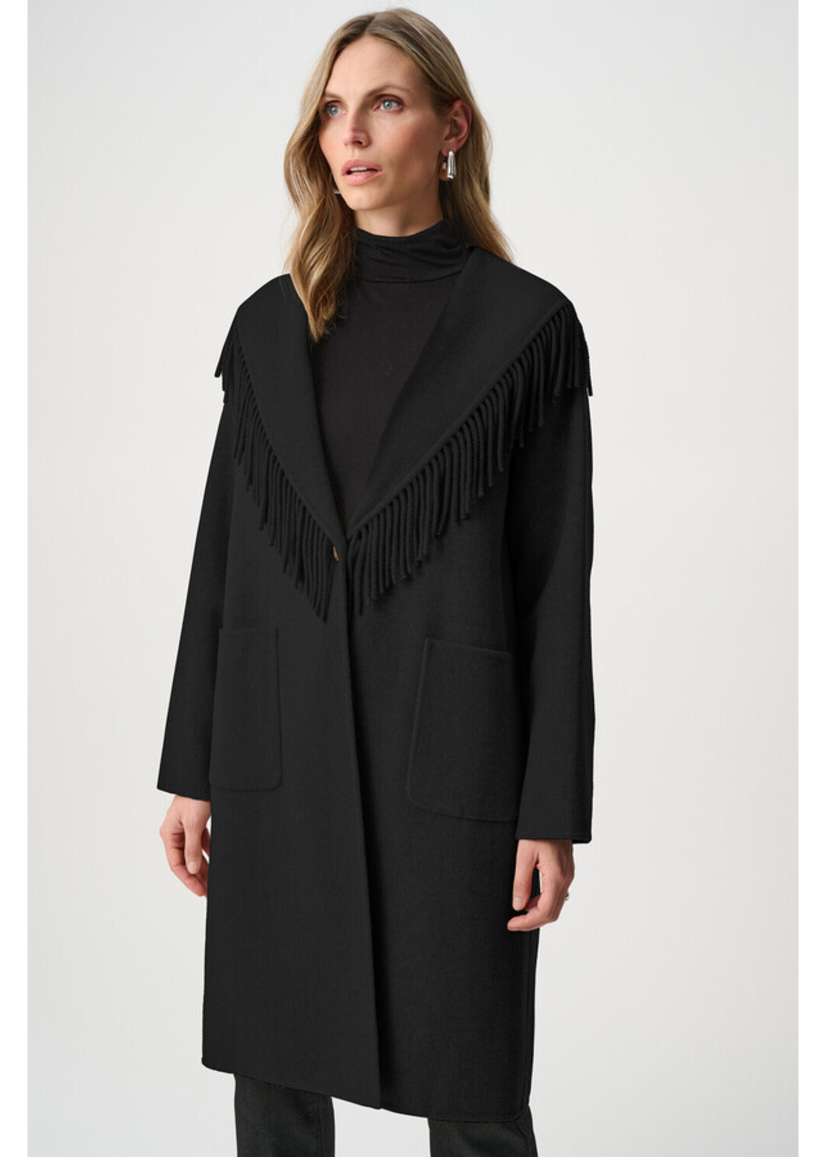 Joseph Ribkoff Joseph Ribkoff - Wool Blend Fringed Coat Style 263912