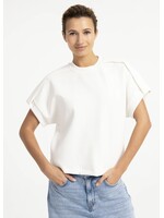 YAYA YAYA - Sleeveless Sweatshirt With Pleated Shoulder