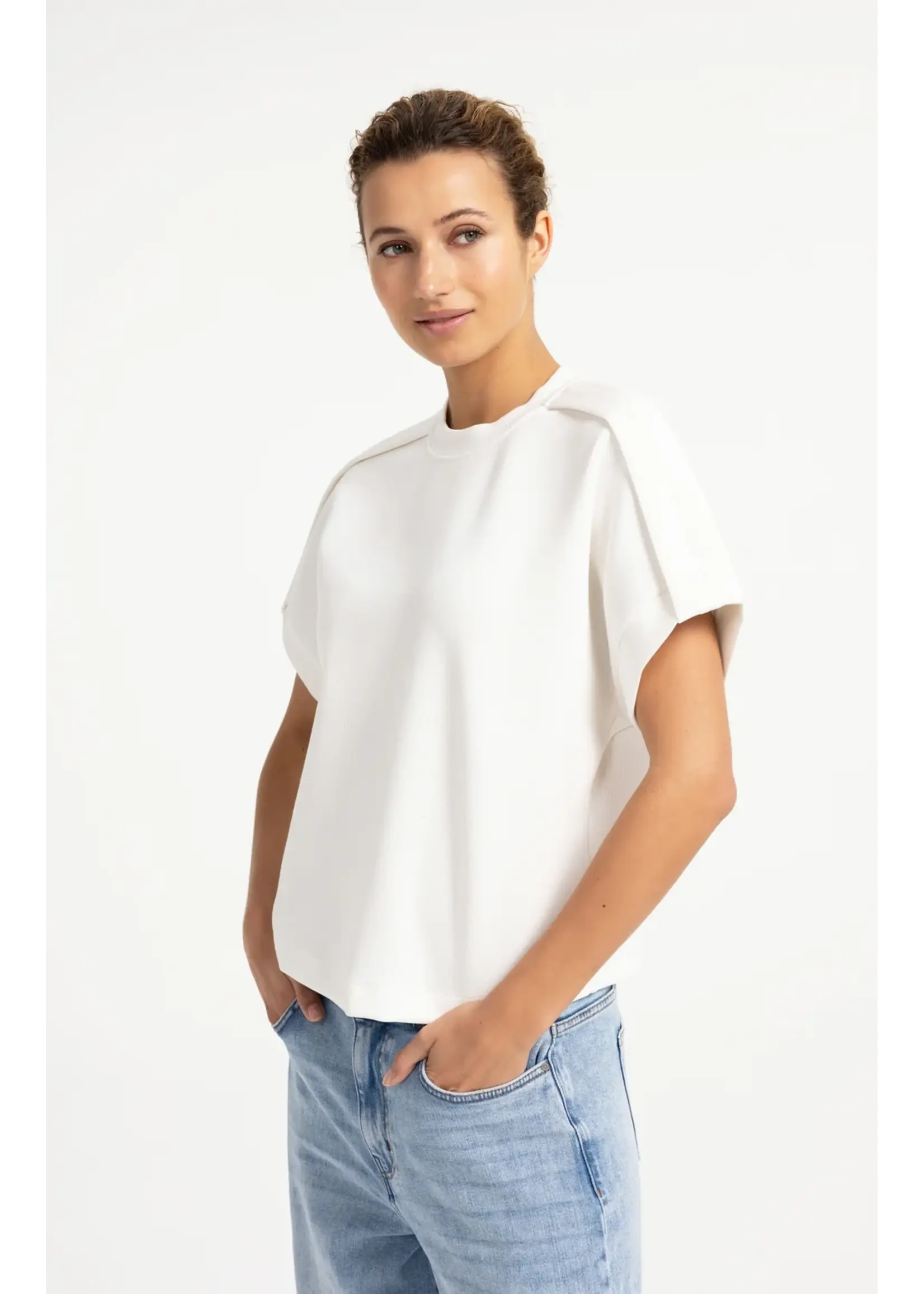 YAYA YAYA - Sleeveless Sweatshirt With Pleated Shoulder