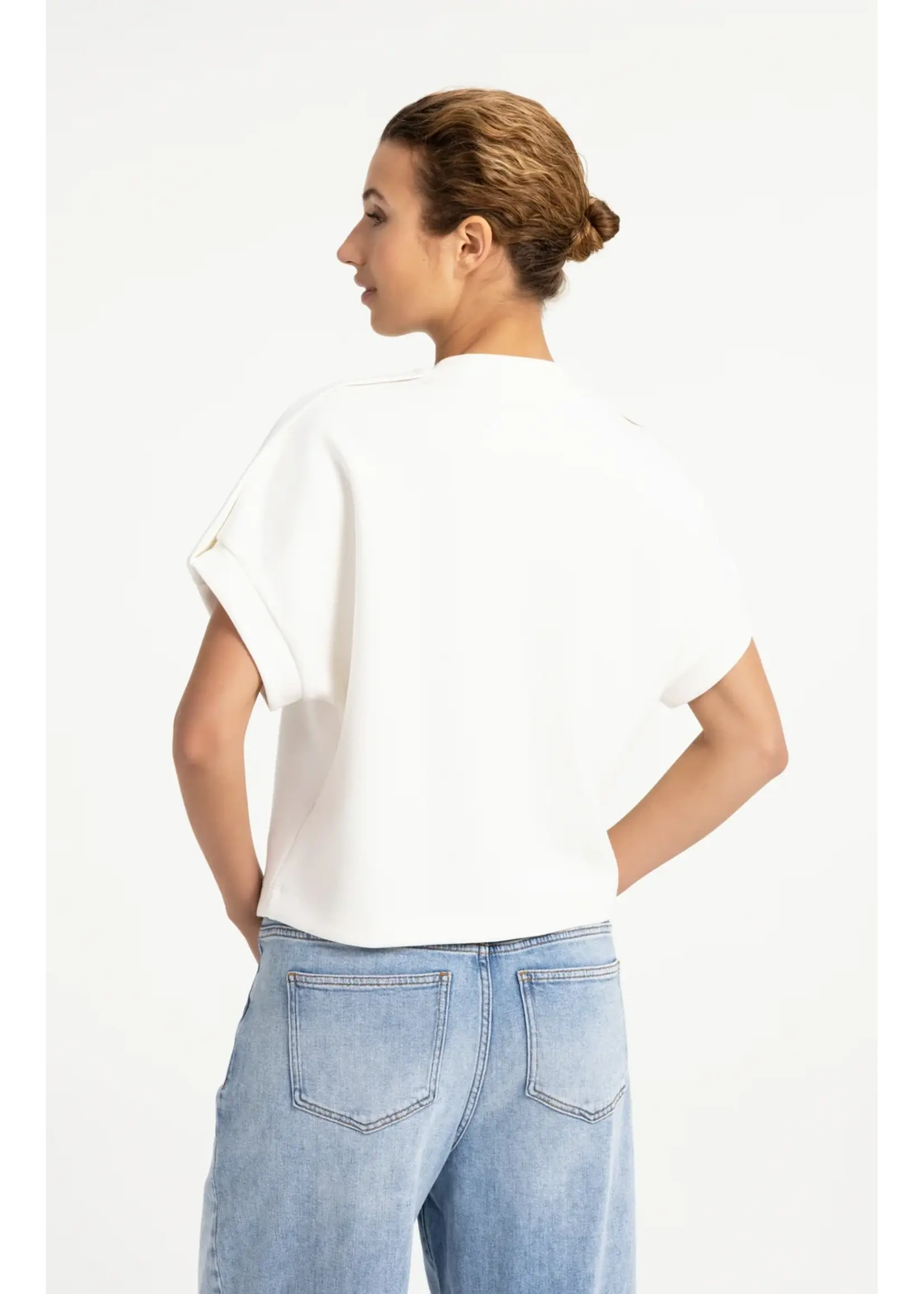 YAYA YAYA - Sleeveless Sweatshirt With Pleated Shoulder