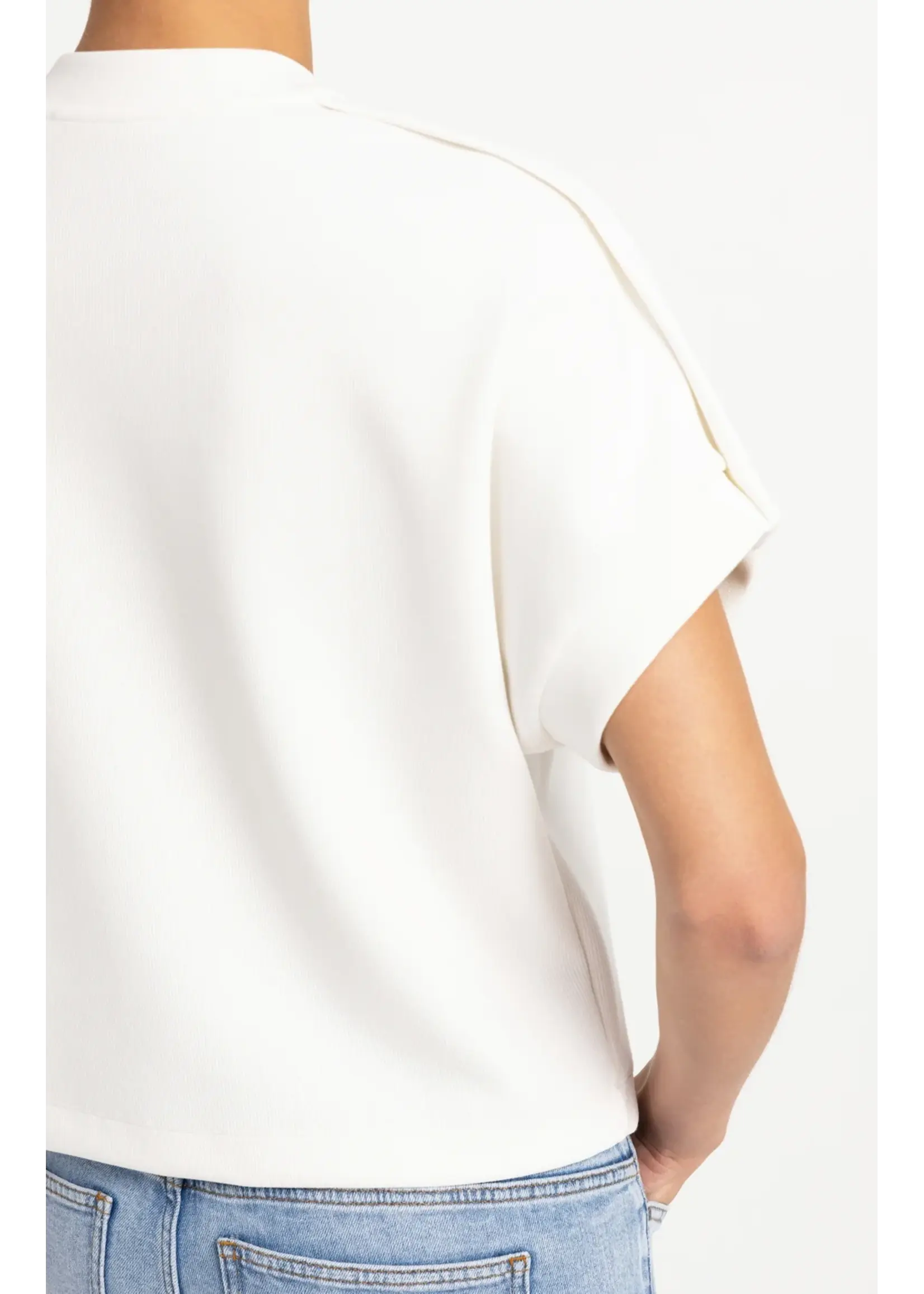 YAYA YAYA - Sleeveless Sweatshirt With Pleated Shoulder