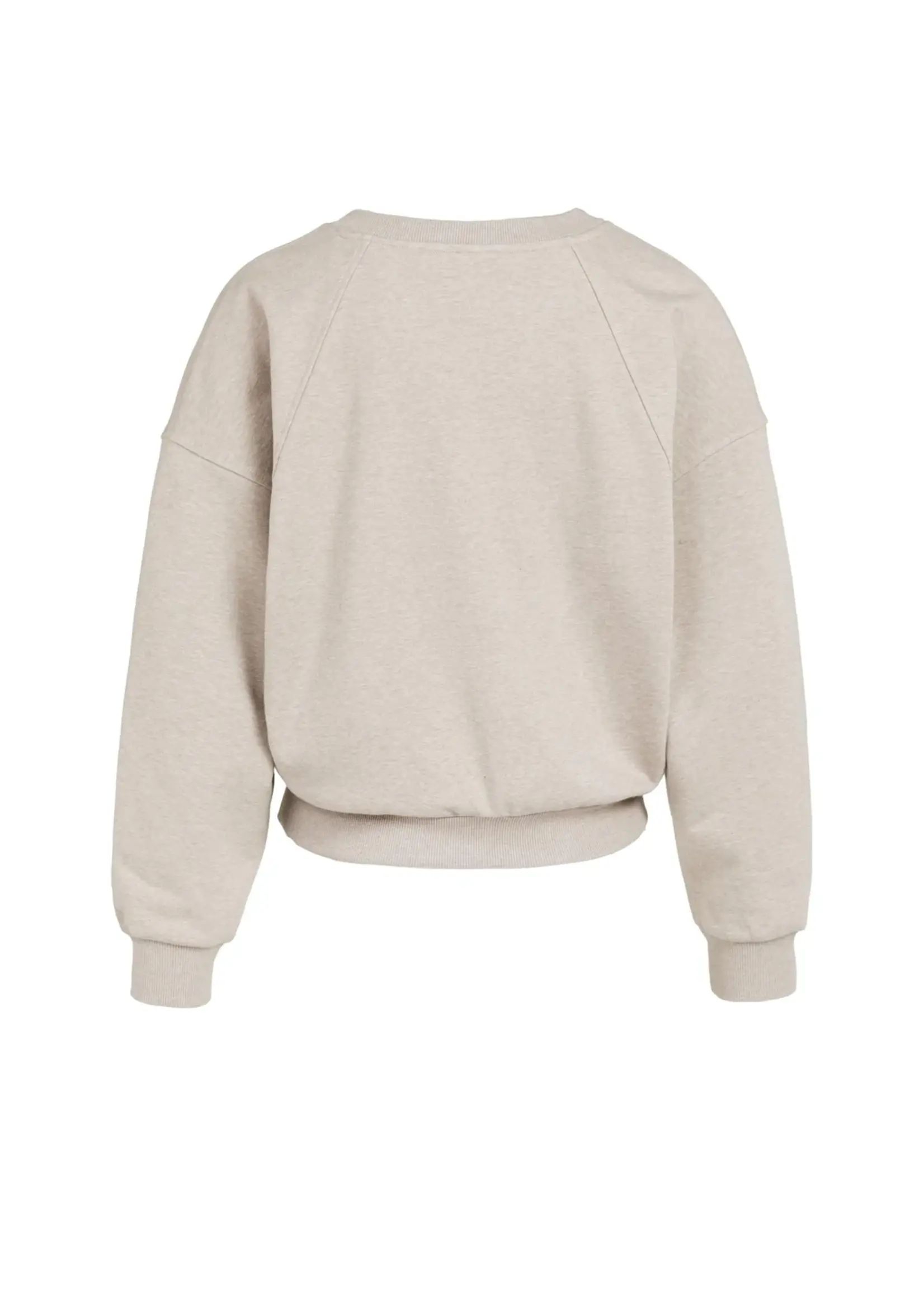 YAYA YAYA - V-Neck Sweatshirt With Woven Collar