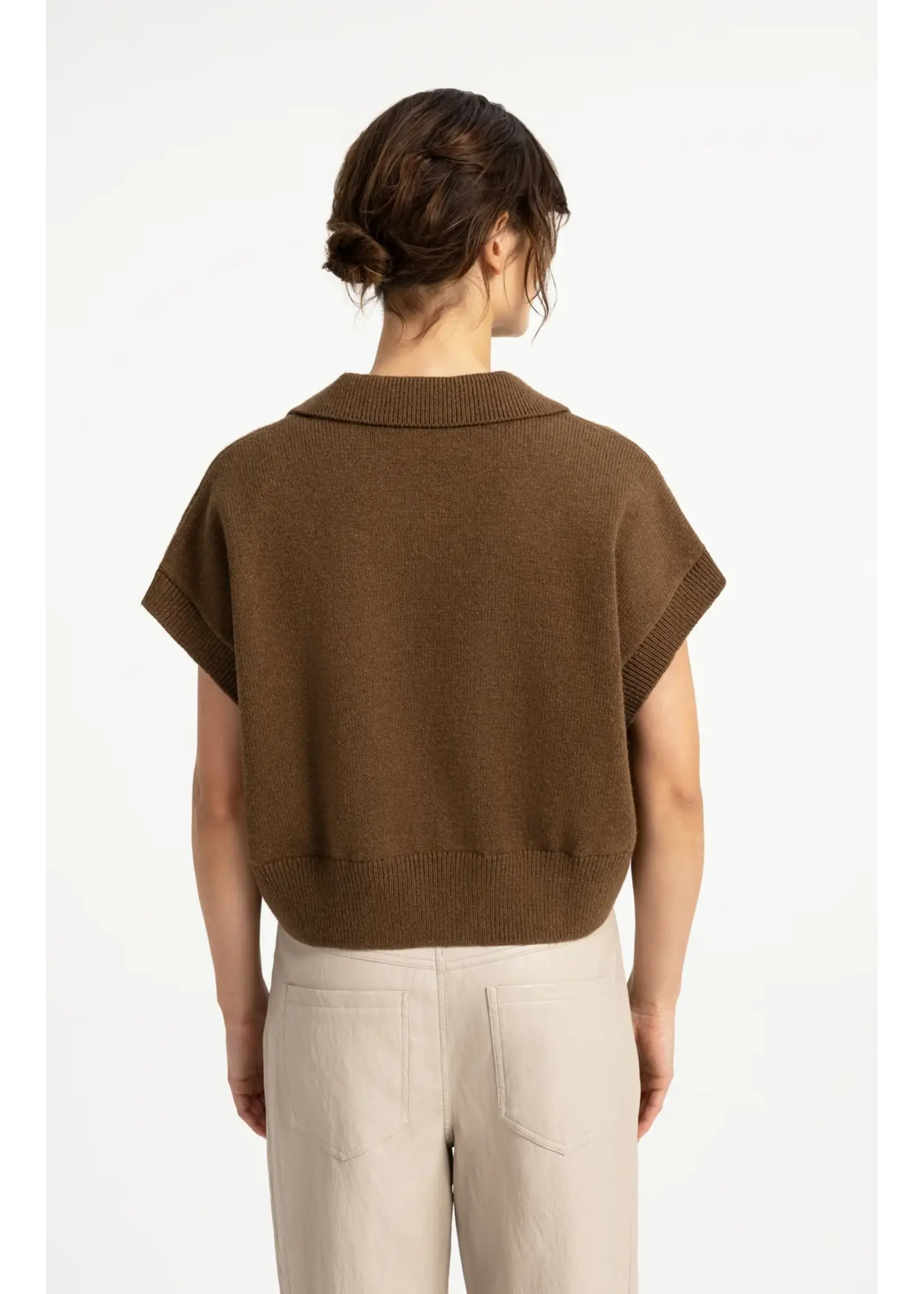 YAYA YAYA - Knitted Vest With Collar