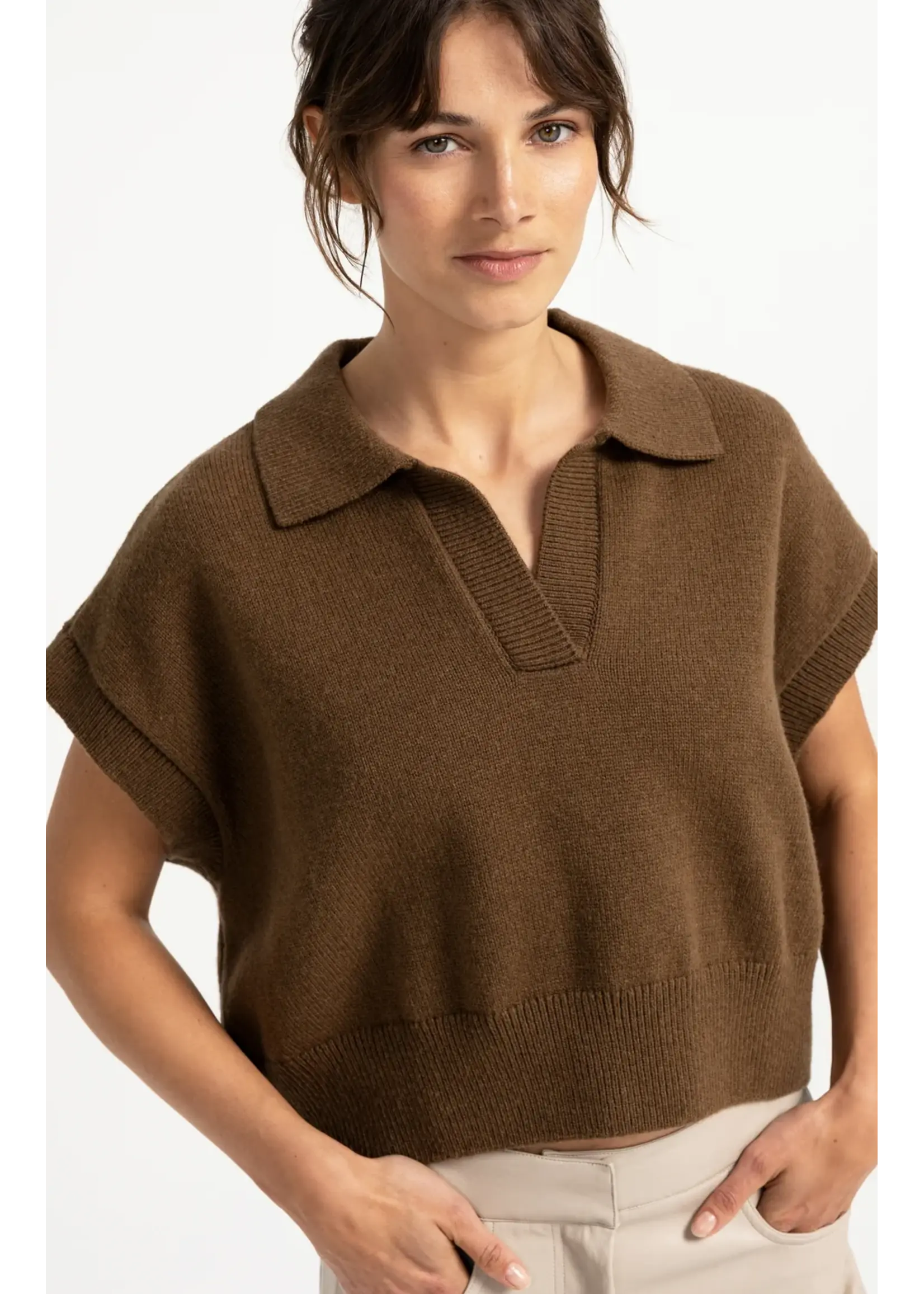 YAYA YAYA - Knitted Vest With Collar
