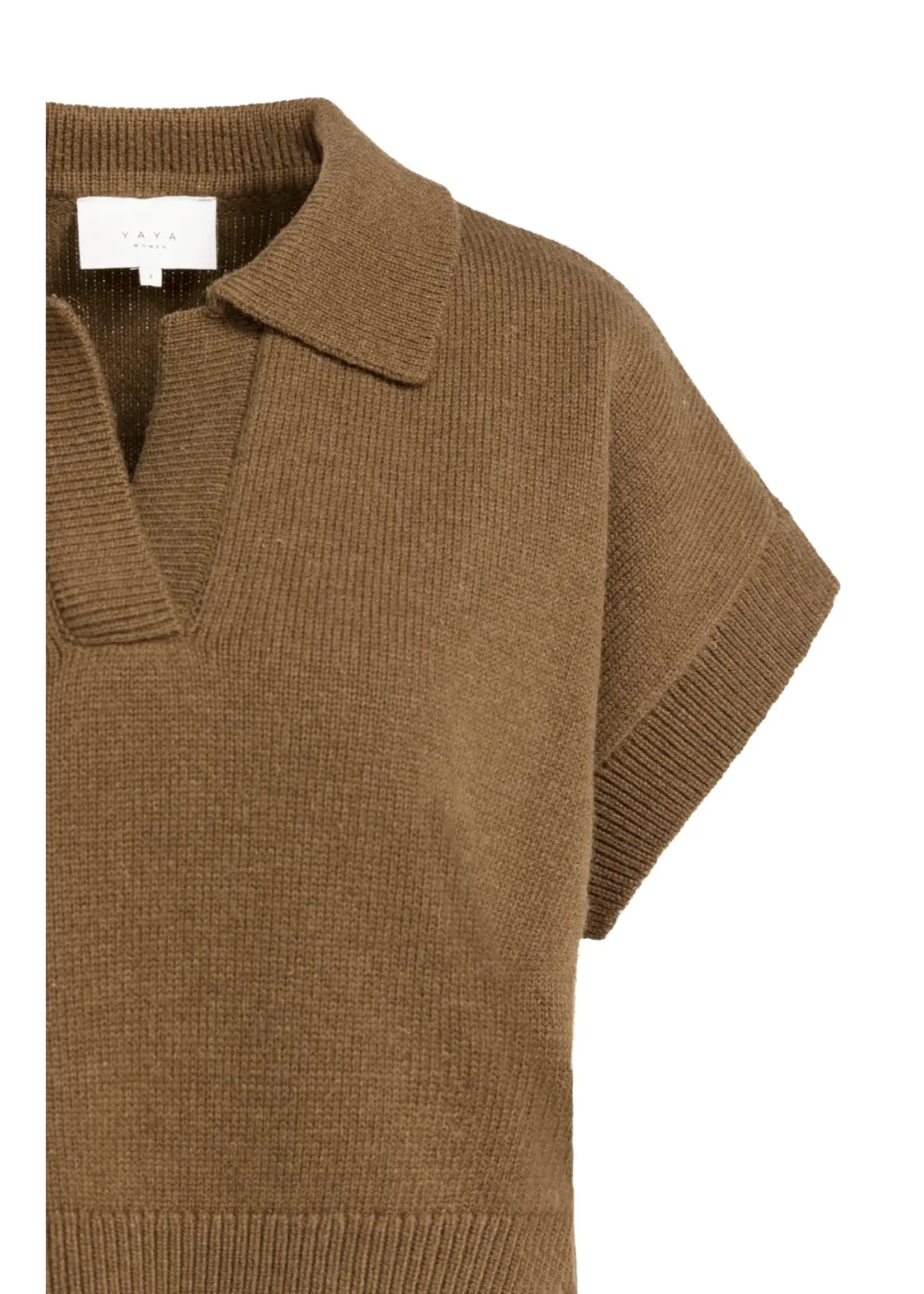YAYA YAYA - Knitted Vest With Collar
