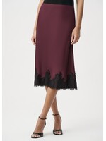 Joseph Ribkoff Joseph Ribkoff - Satin Lace Trim Midi Skirt Style 264037