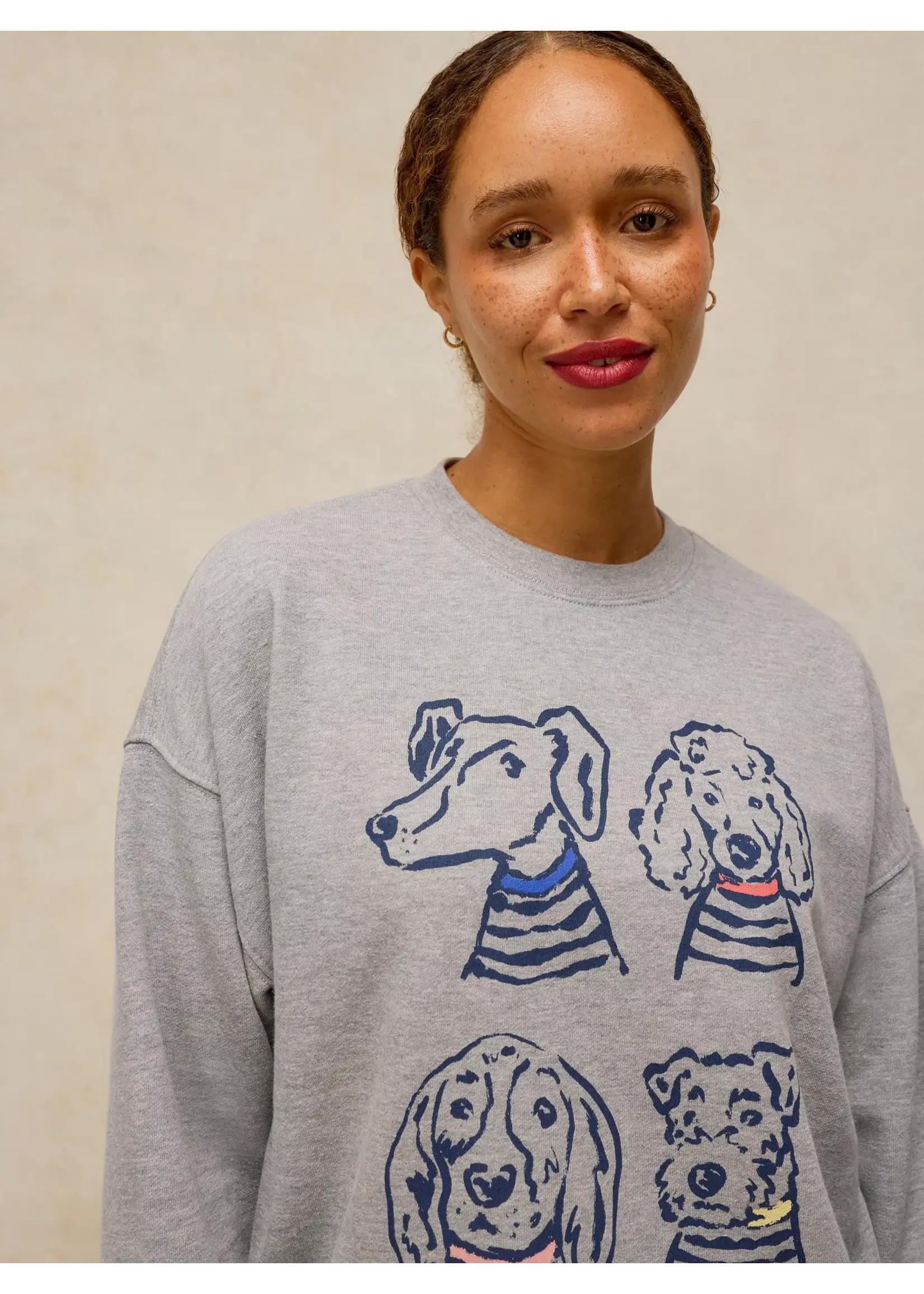 White Stuff Femme White Stuff - Cleo Longline Graphic Sweat