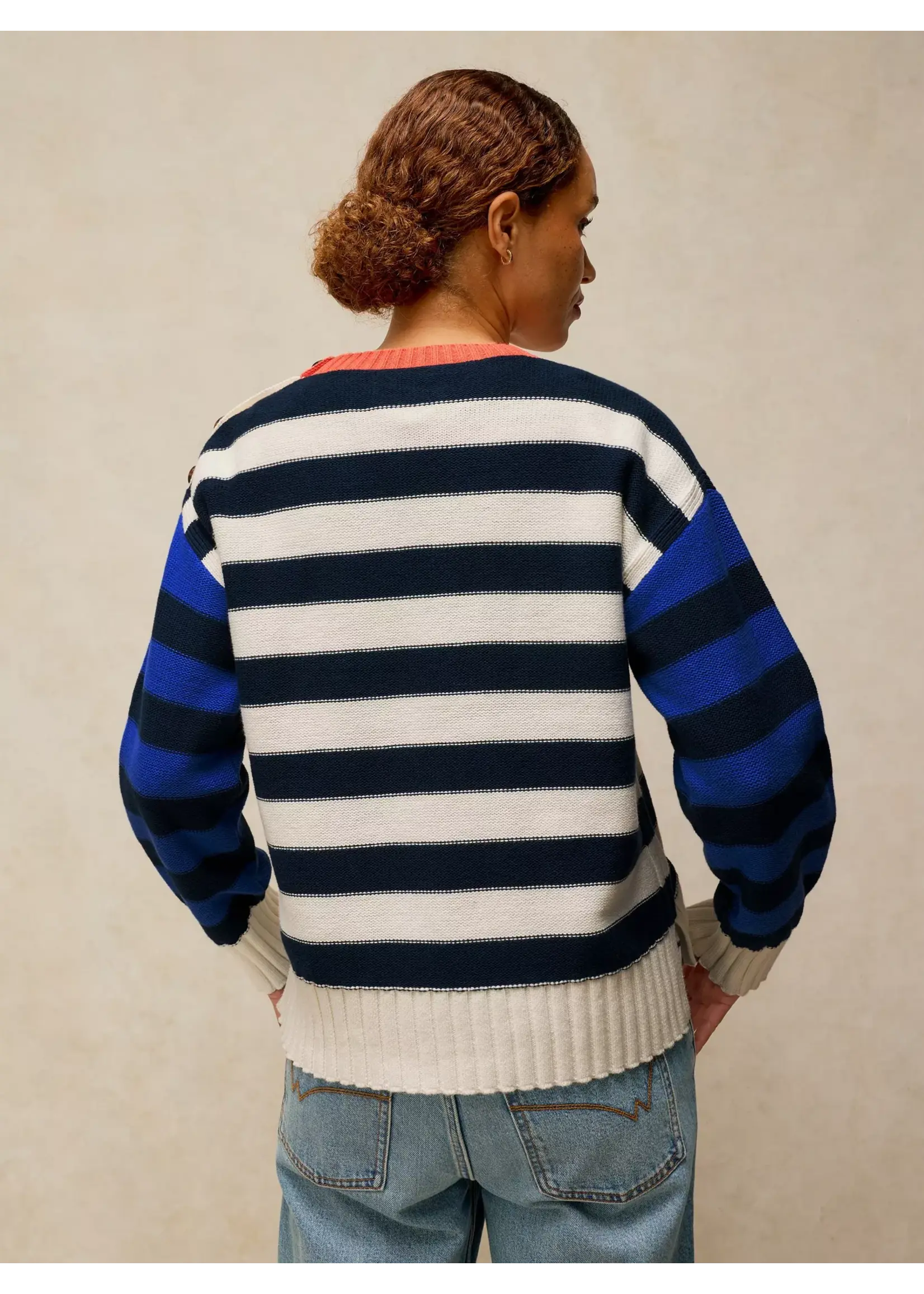 White Stuff Femme White Stuff - Bea Button Cotton Jumper