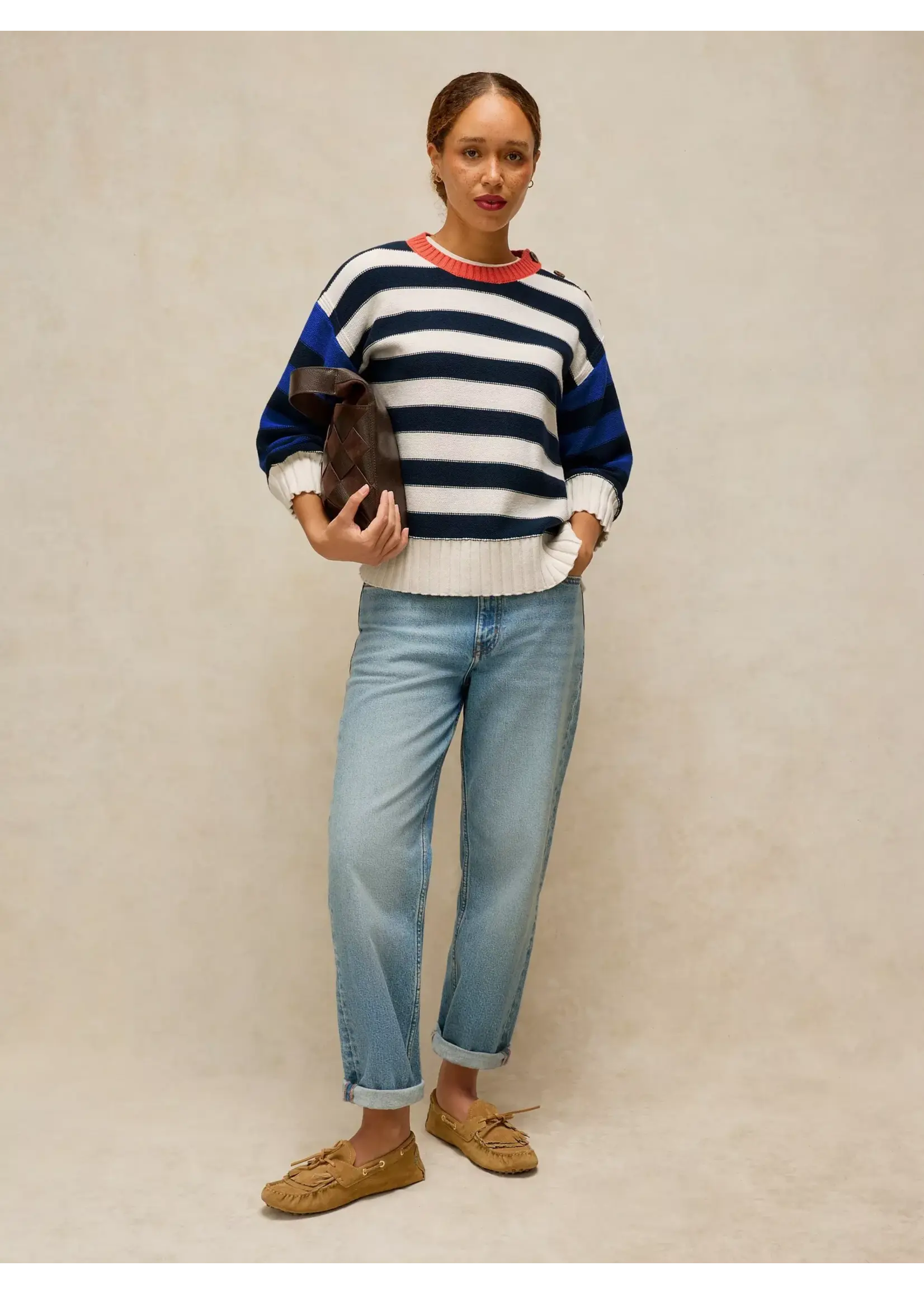 White Stuff Femme White Stuff - Bea Button Cotton Jumper