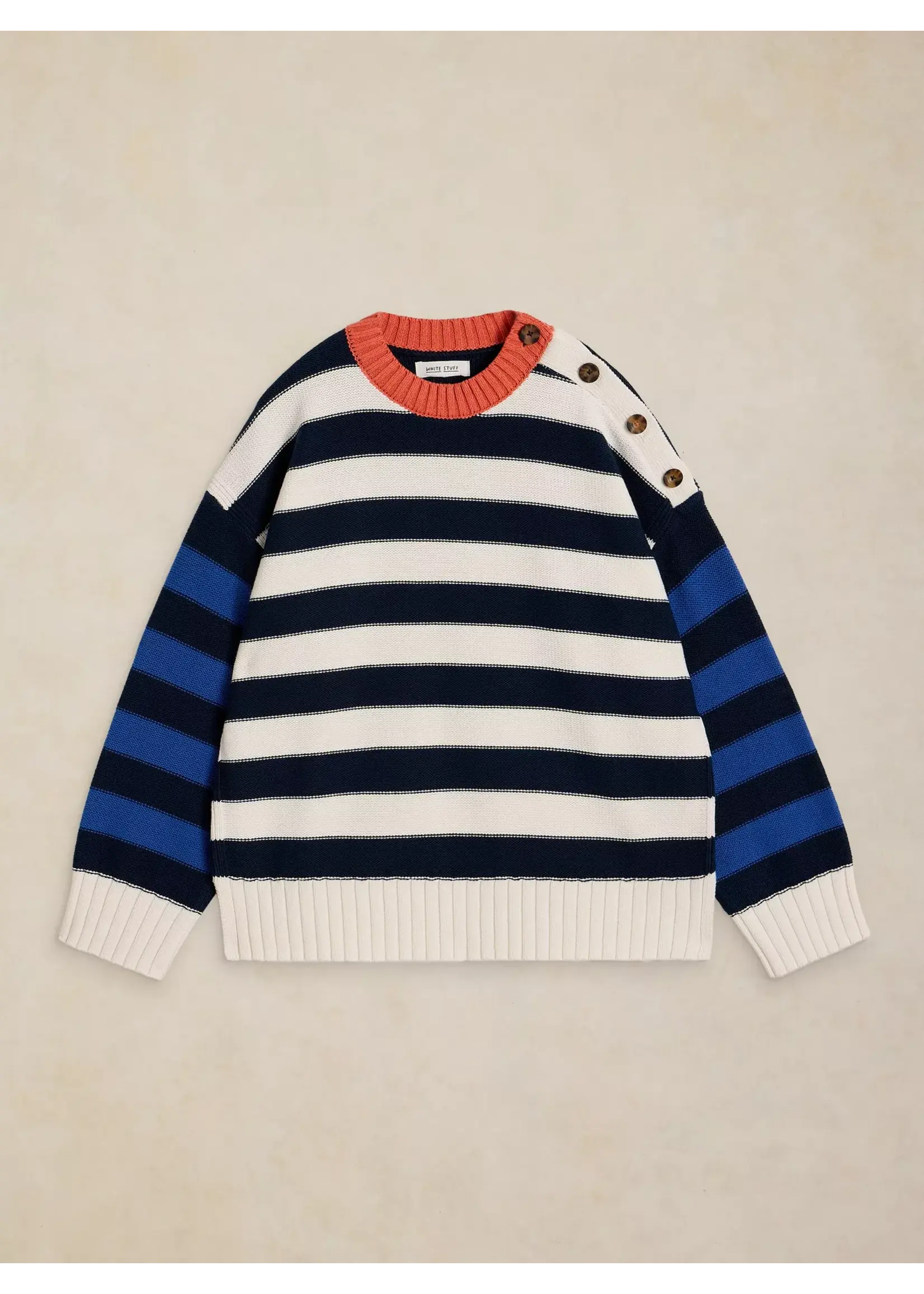 White Stuff Femme White Stuff - Bea Button Cotton Jumper