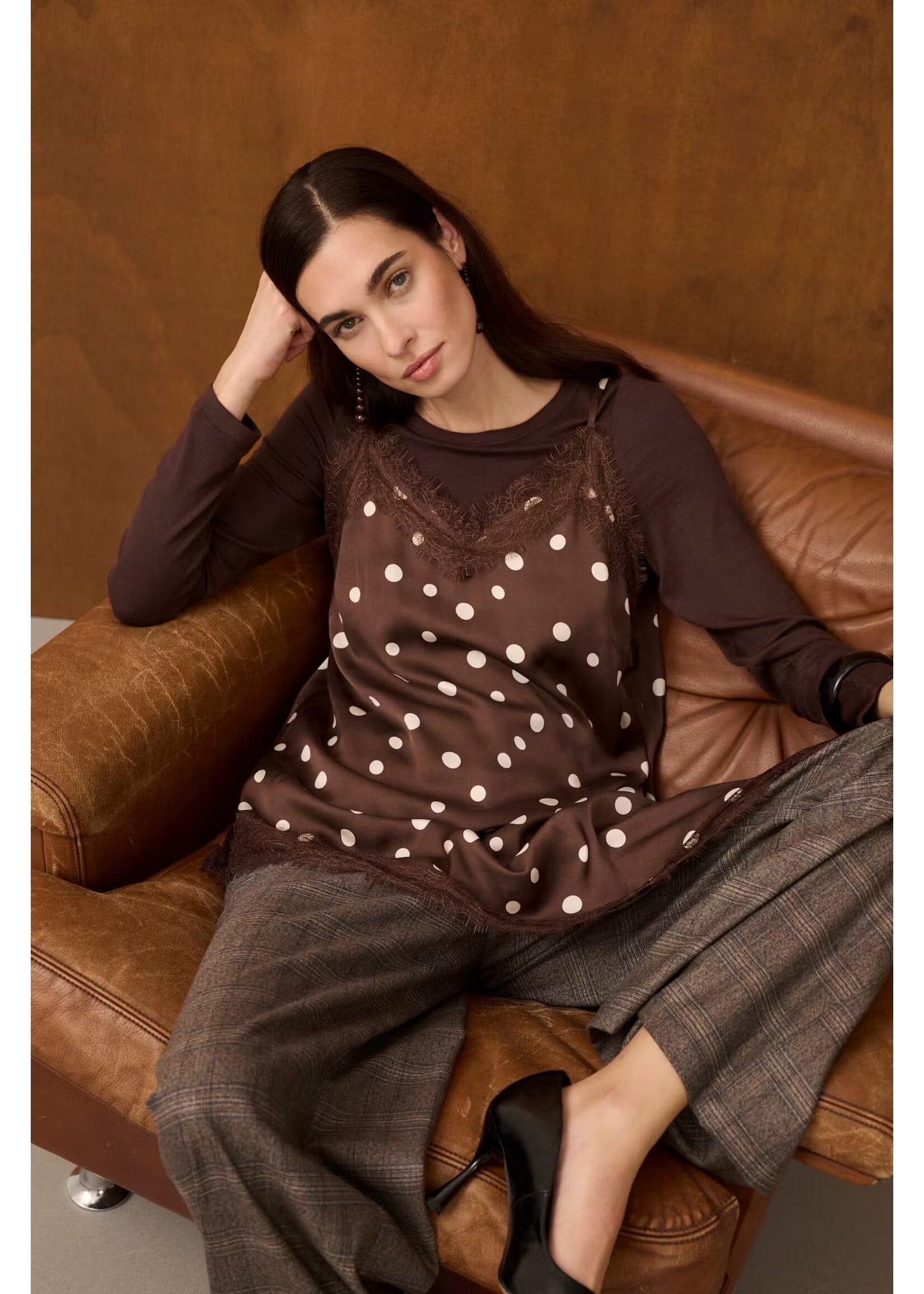 Culture Culture - Dotty Berna Strap Top
