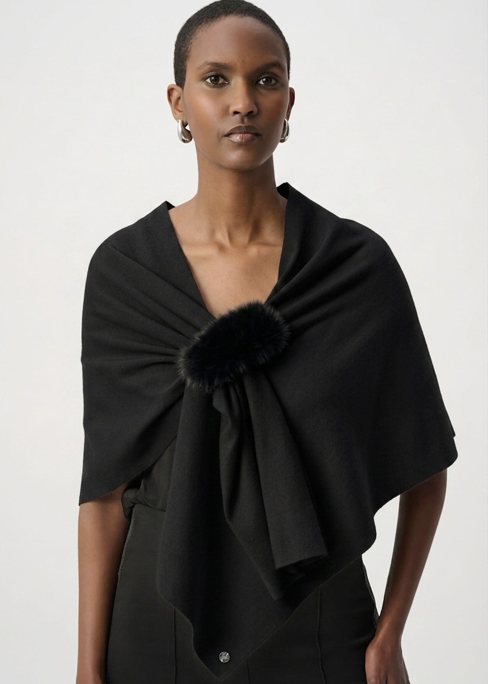 Joseph Ribkoff Joseph Ribkoff - Faux Fur Draped Cover Up Style 264953