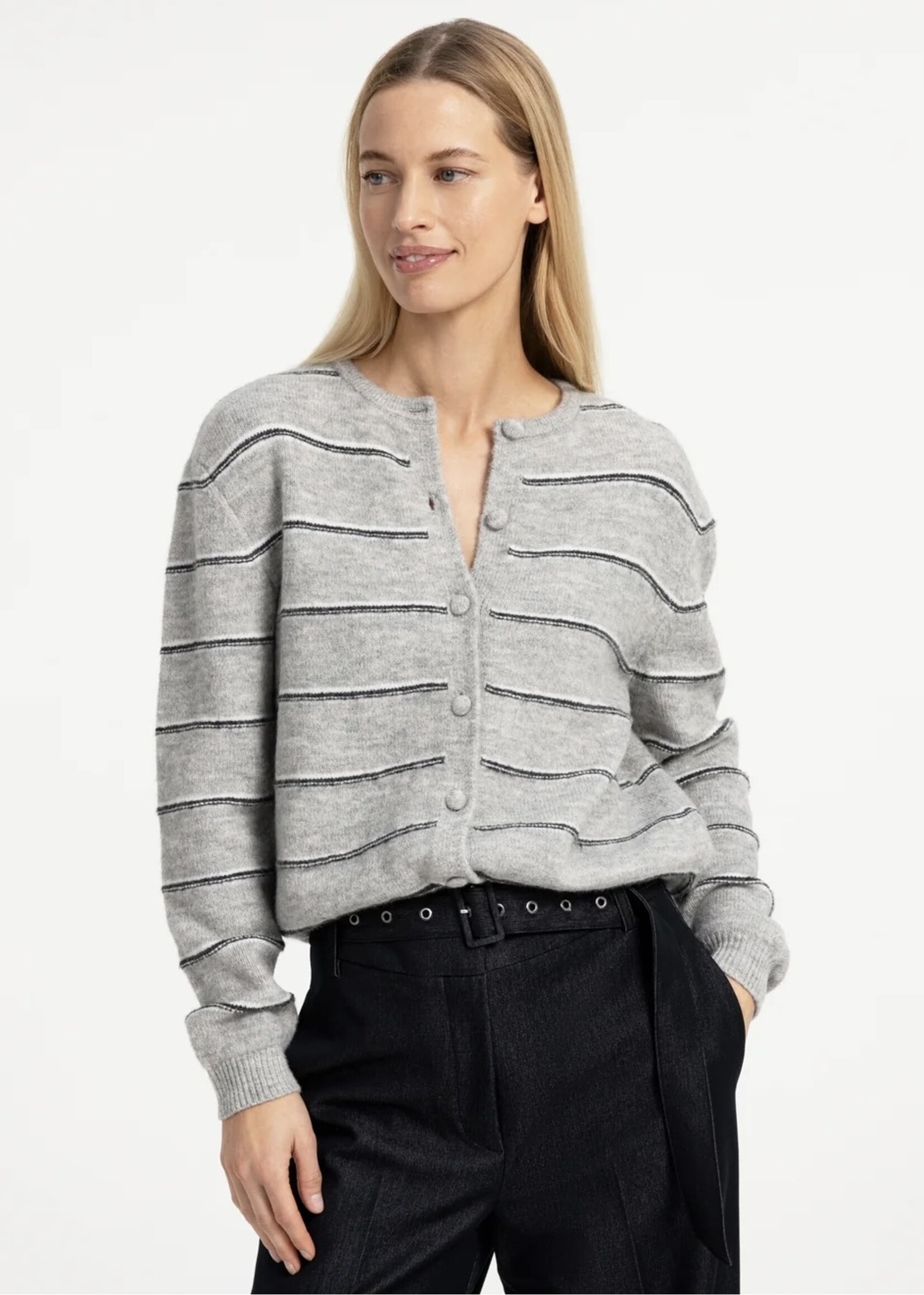 YAYA Yaya - Knitted striped Cardigan Long Sleeve