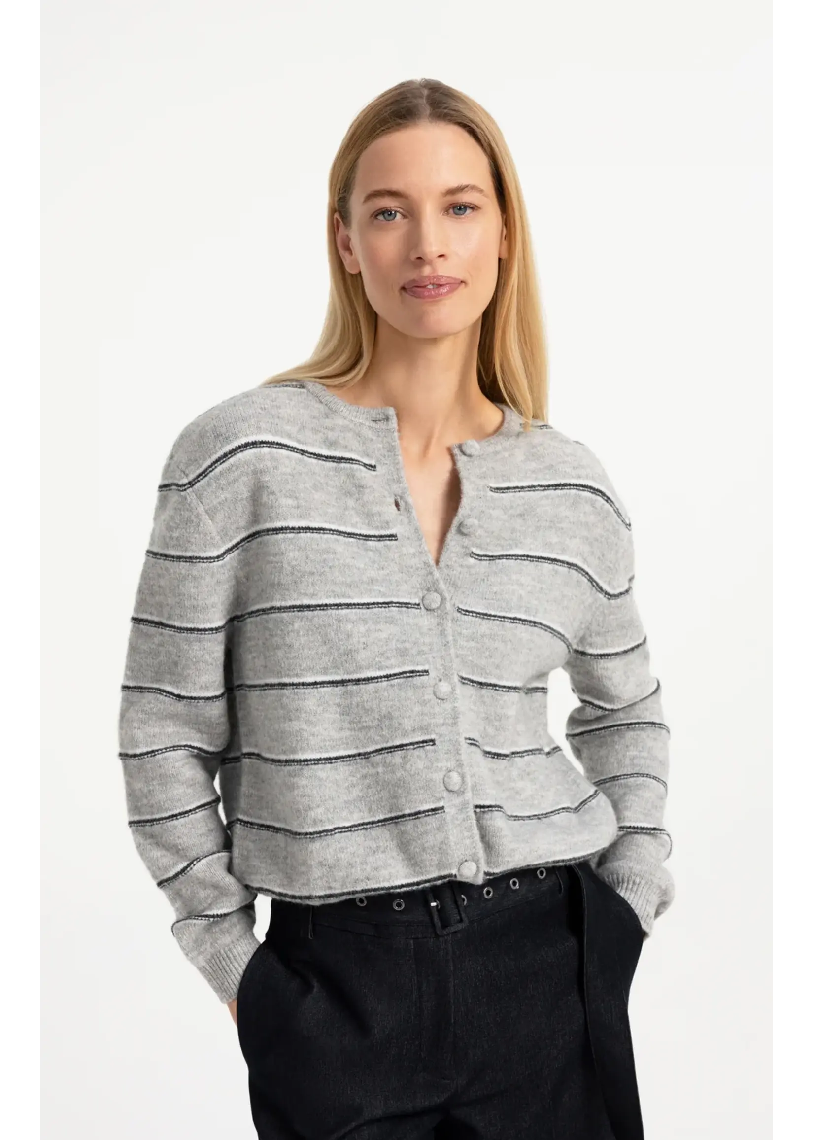 YAYA Yaya - Knitted striped Cardigan Long Sleeve