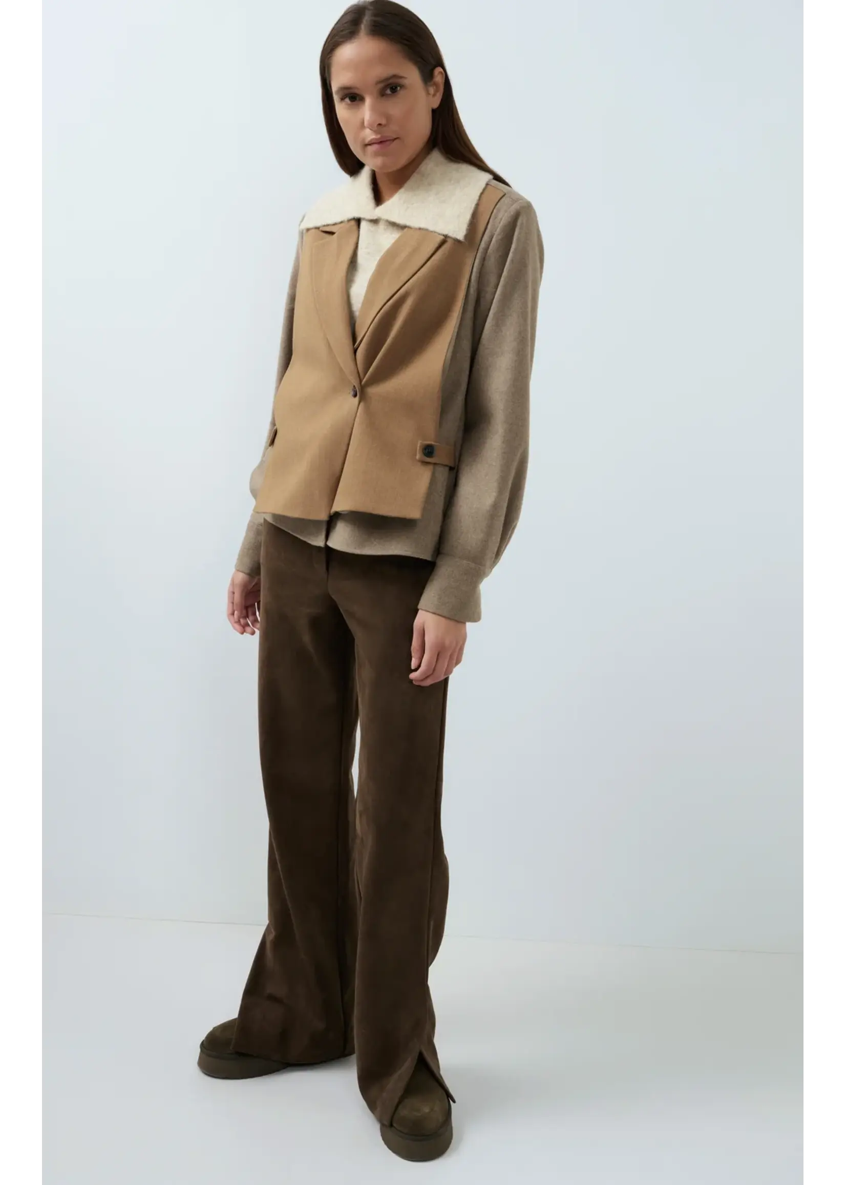 YAYA Yaya - Suedine Wide leg Trousers